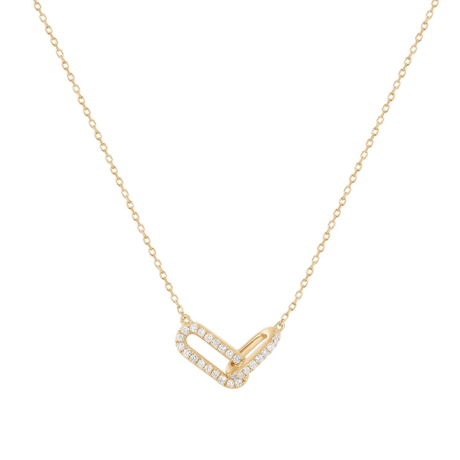 RION x Buddha Jewelry Double Link Necklace - Genuine Diamond