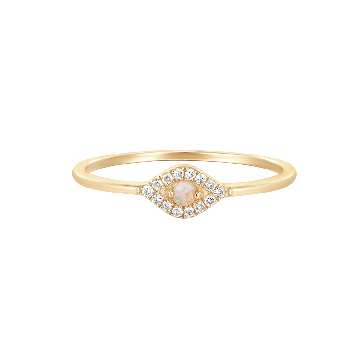 RION x Buddha Jewelry Aspect Finger Ring - Genuine Diamond + Opal