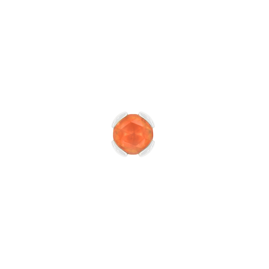 Peekaboo - Sandblasted Orange Garnet - Threadless End 6 Peekaboo - Sandblasted Orange Garnet - Threadless End