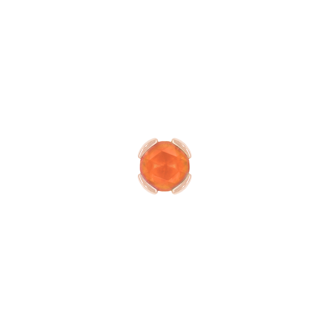 Peekaboo - Sandblasted Orange Garnet - Threadless End 7 Peekaboo - Sandblasted Orange Garnet - Threadless End