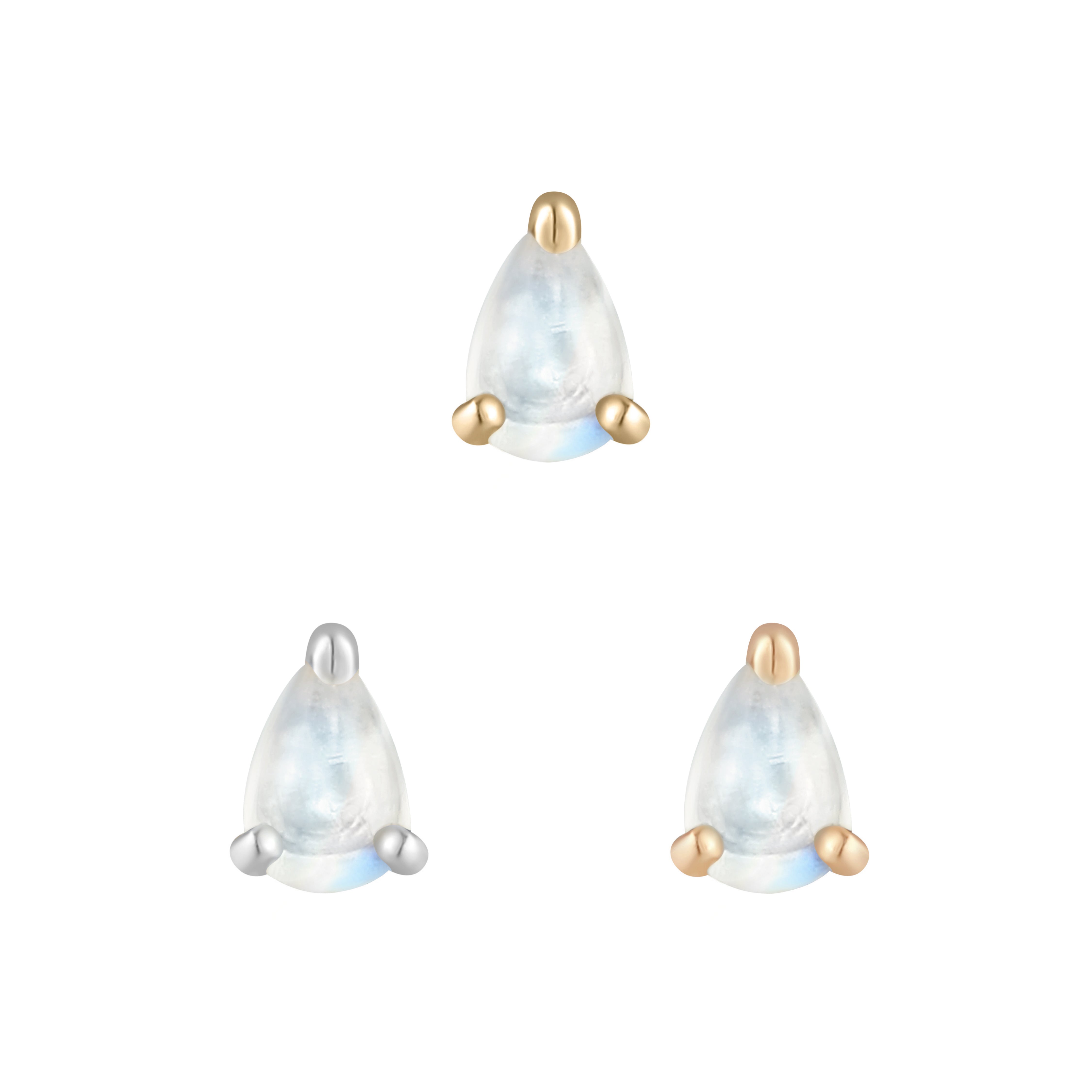 Rainbow Moonstone Pear - Threadless End