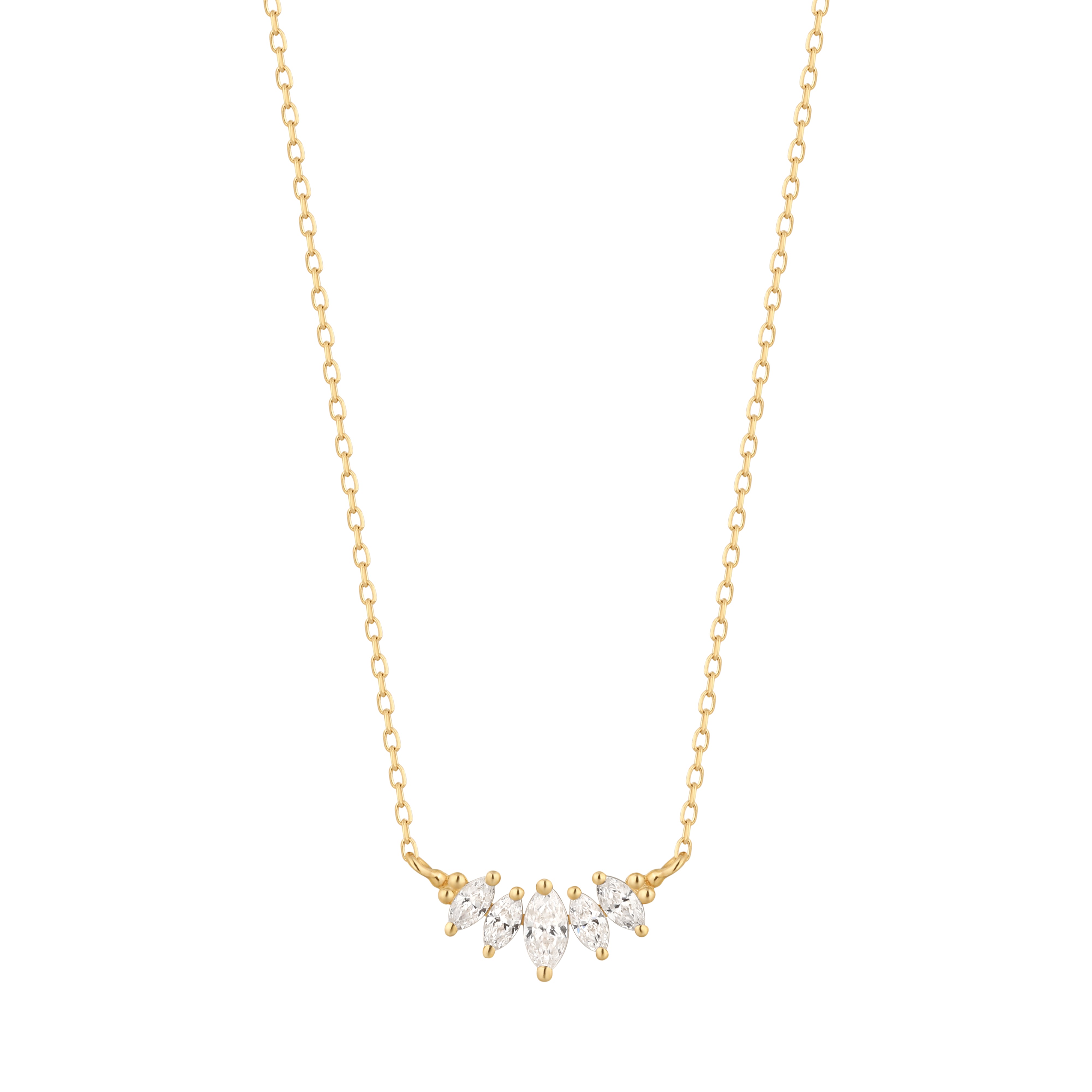 RION x Buddha Jewelry Zuri Cinq Gold Necklace - White Sapphire