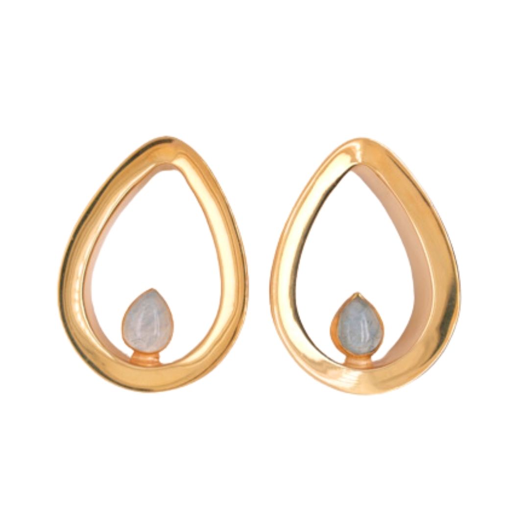 Evoke Mayan Teardrops - Moonstone - Yellow Gold Plated