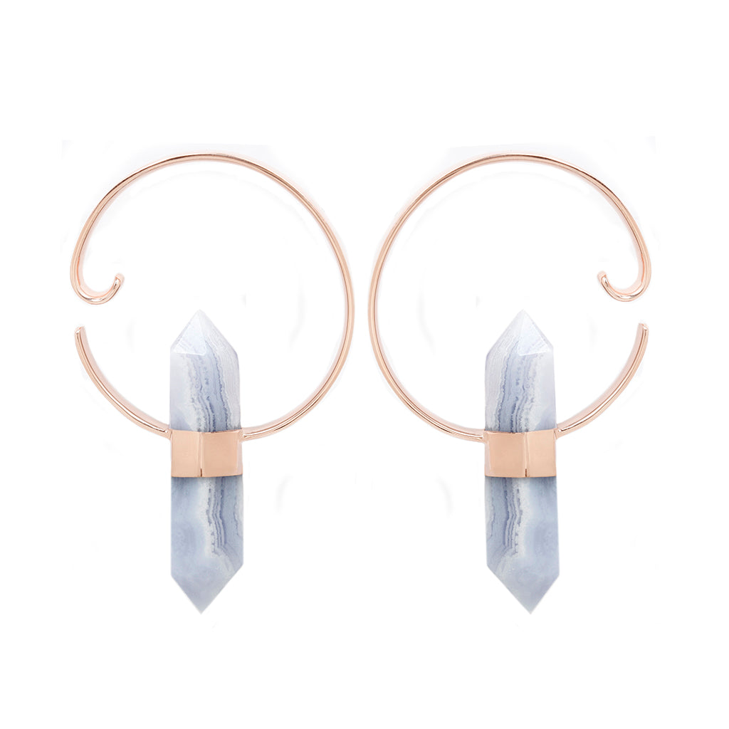 Alchemy Weights - Blue Lace Agate - Gold Plated