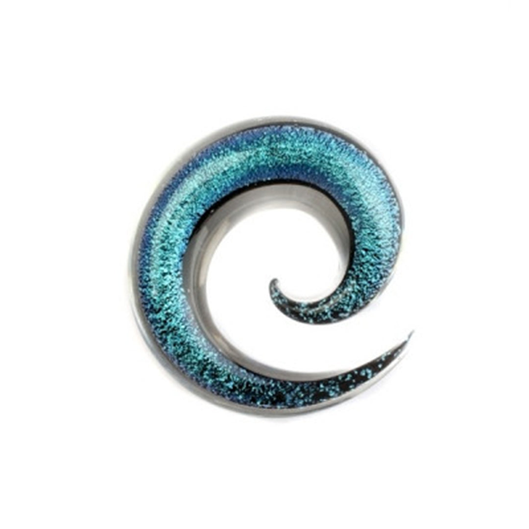 Glass Simple Spiral - Dichro Aqua