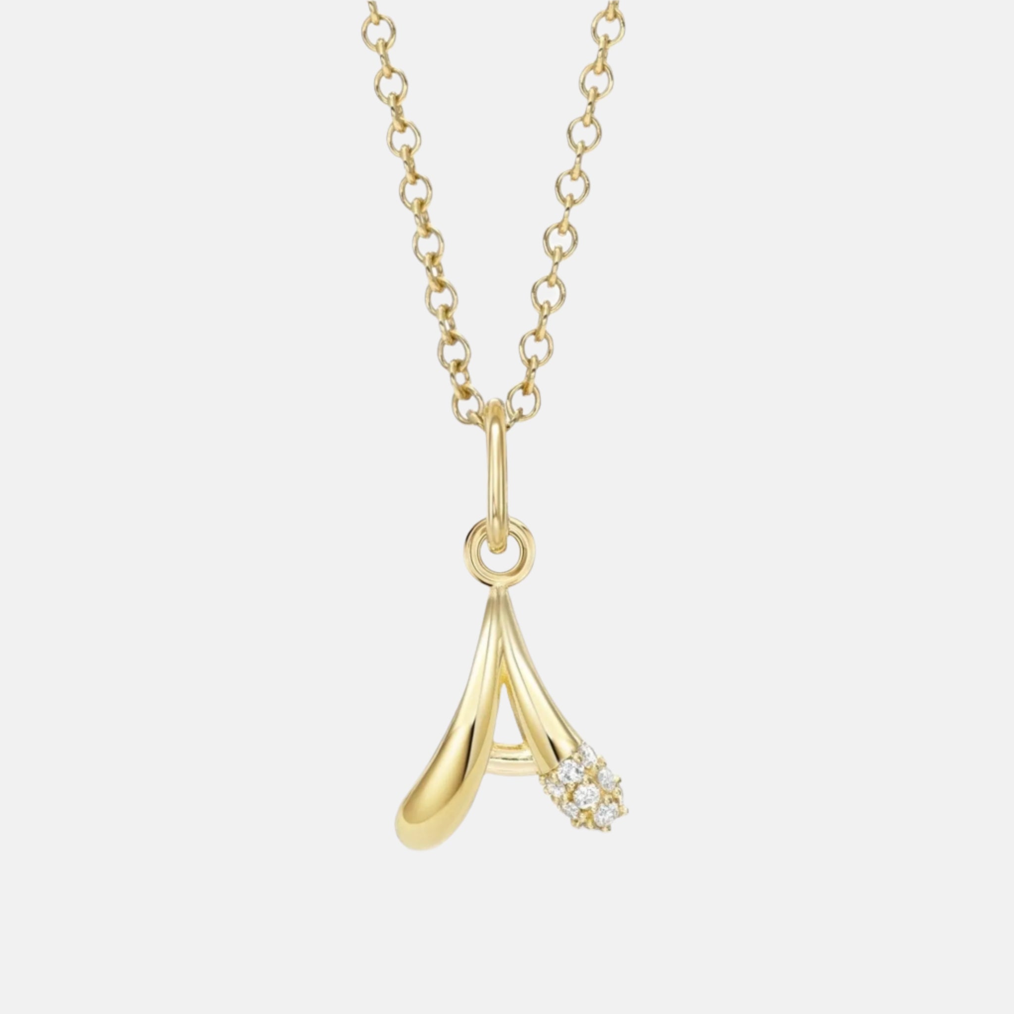 Alphabet Charm Necklace with Diamonds