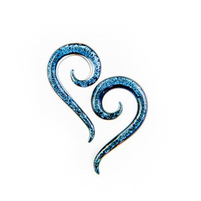 Glass Tail Spiral - Aqua Dichro