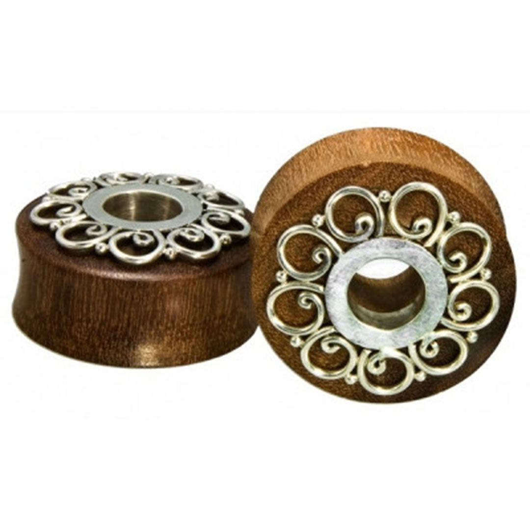 Idealist Plugs - Saba Wood + Silver Inlay