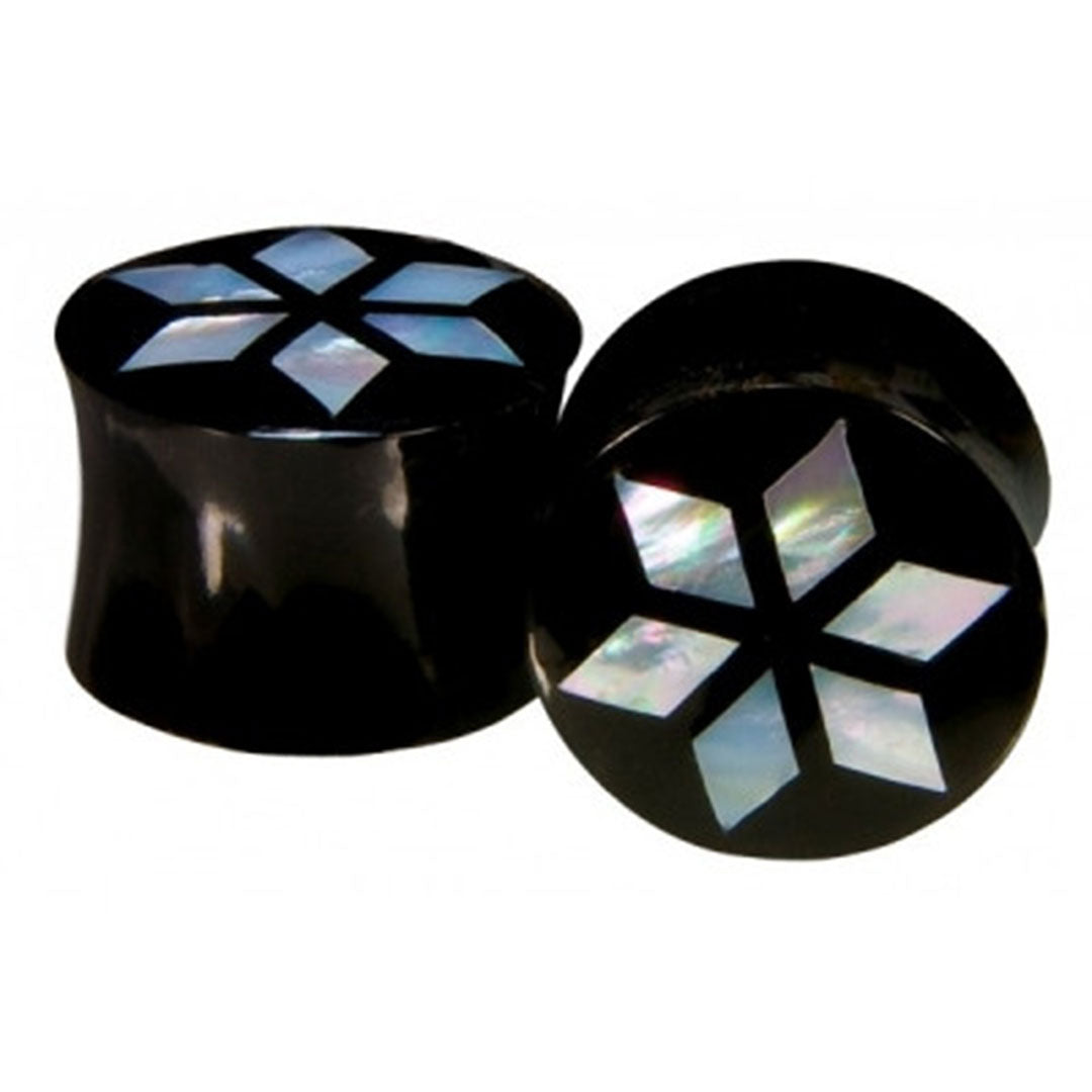 Snowflake Plugs - Horn + Mother of Pearl