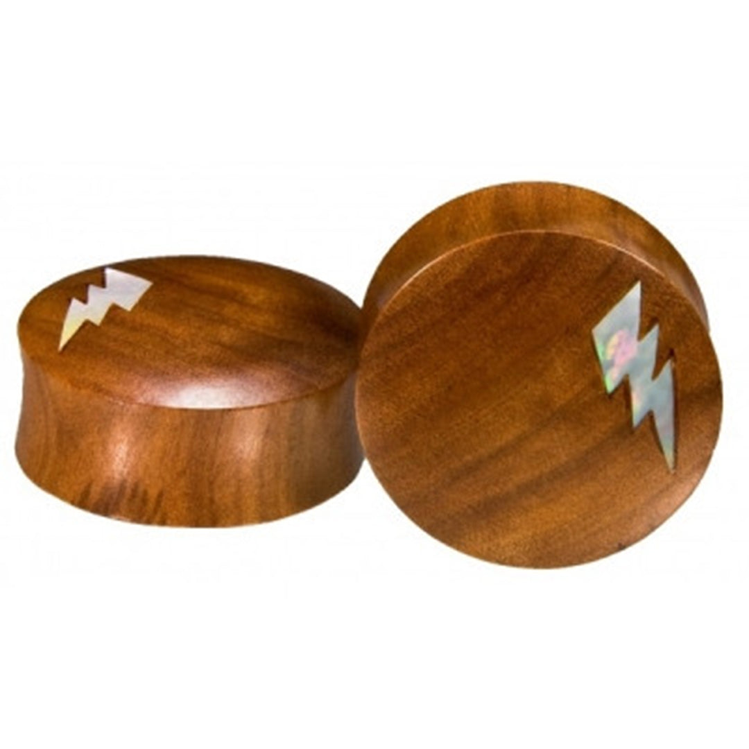 Lightning Strikes Plugs -  Mother of Pearl inlay + Saba Wood