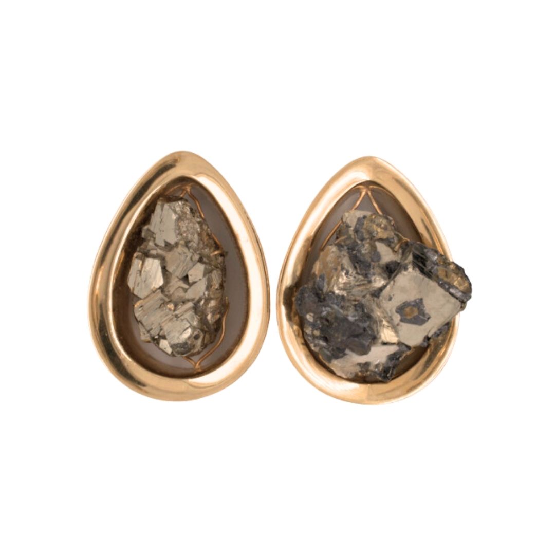 Evoke Mayan Teardrops - Pyrite - Yellow Gold Plated