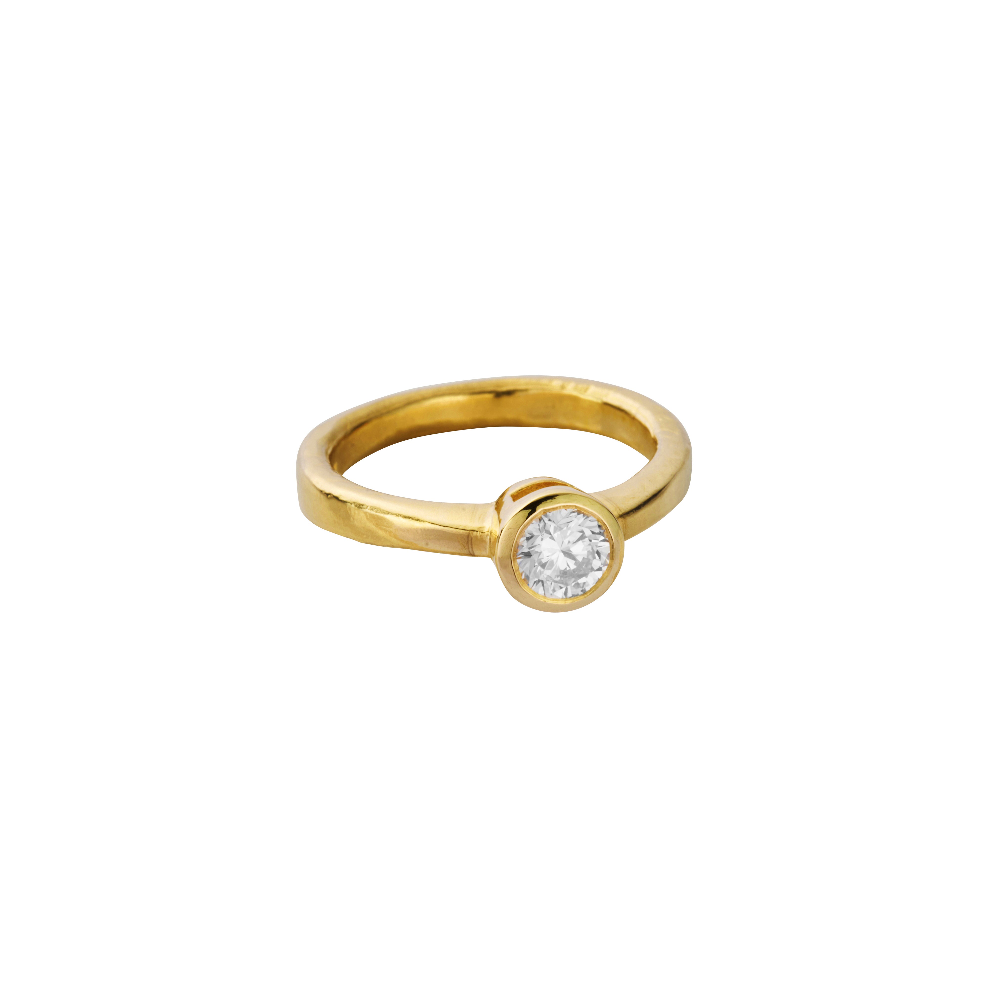 'The Eternity' 18ct Gold Round 0.5ct Natural Diamond Bezel Engagement Ring
