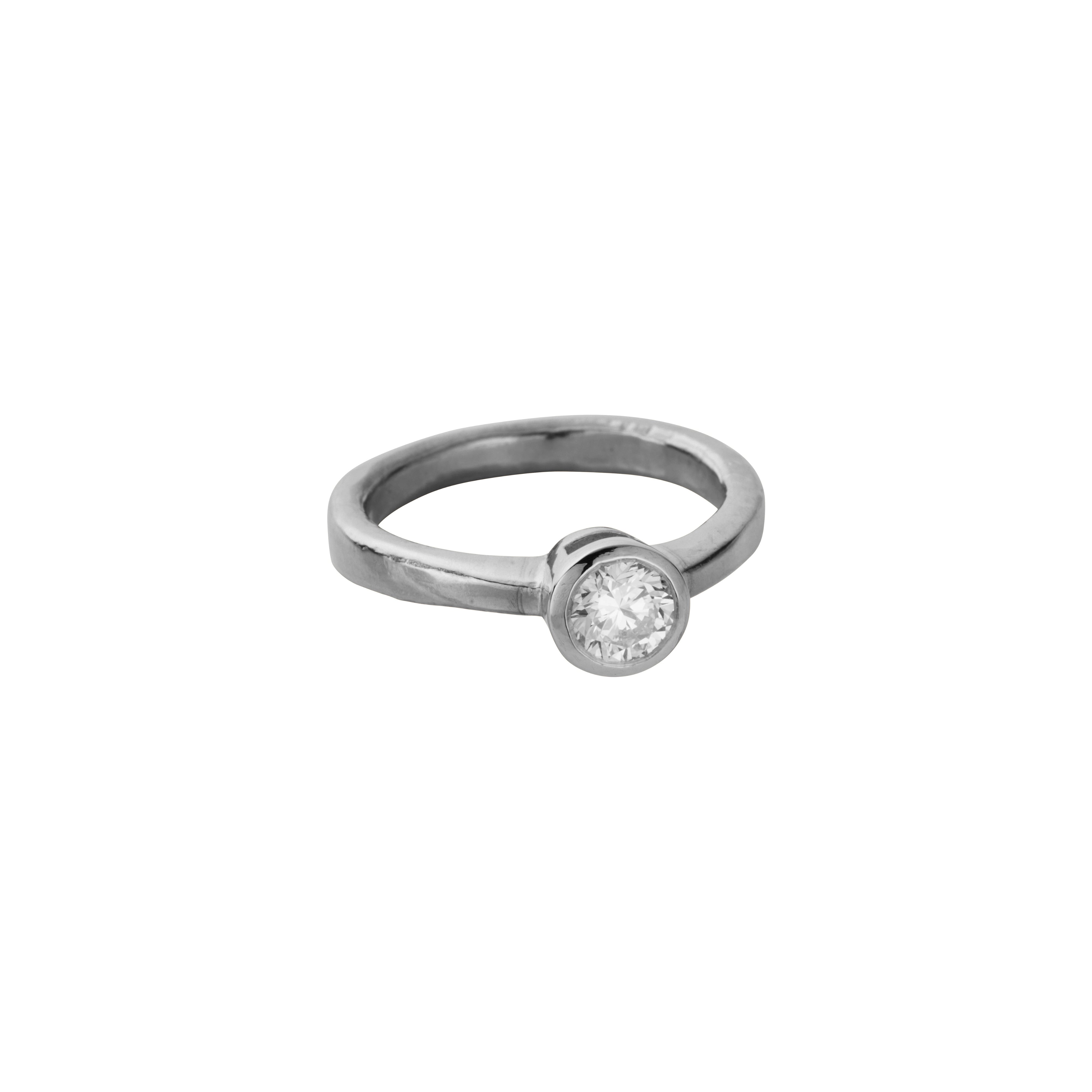 'The Eternity' 18ct White Gold 0.5ct Round Natural Diamond Bezel Engagement Ring