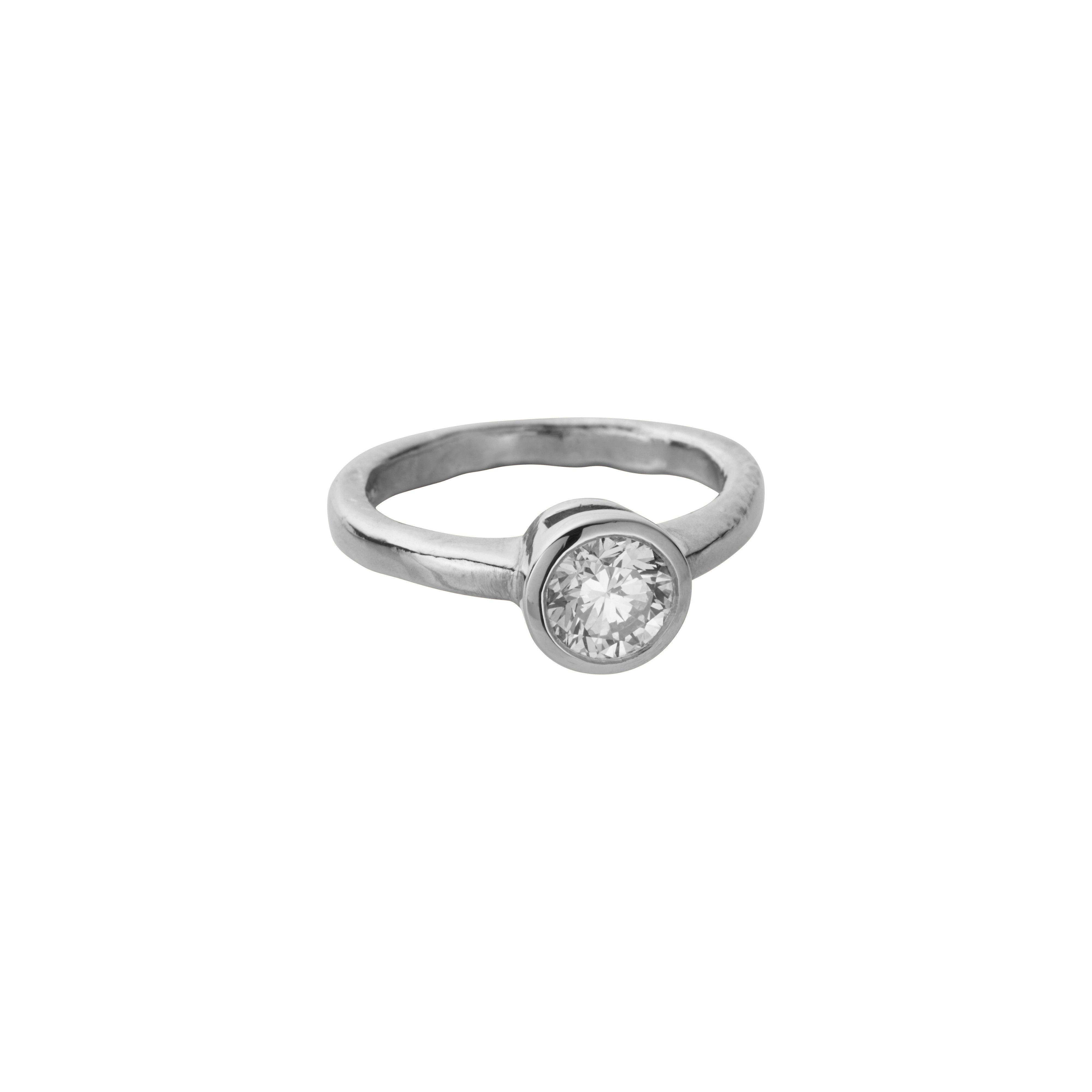 'The Eternity' 18ct White Gold Round 1ct Natural Diamond Bezel Engagement Ring