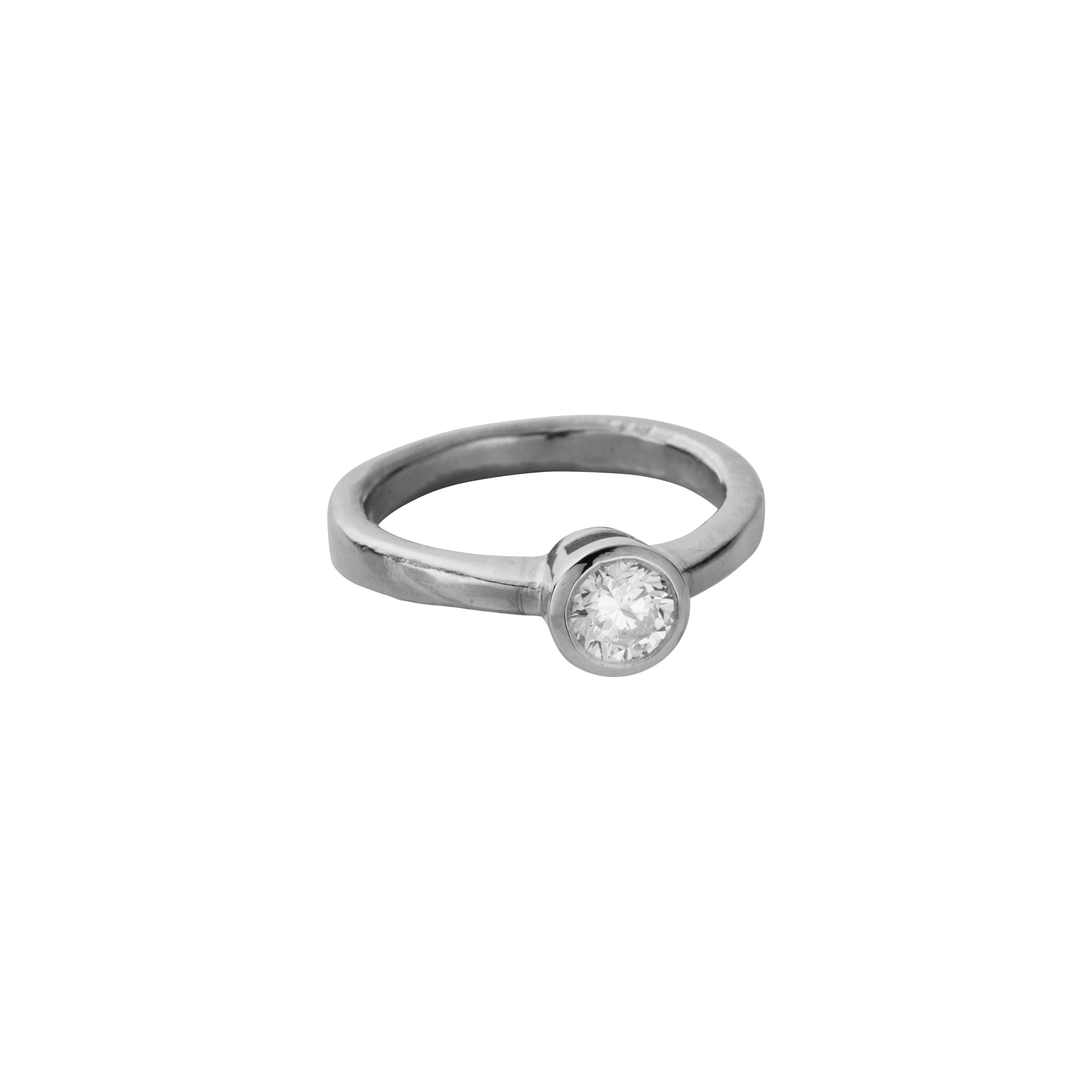 'The Eternity' Platinum Round 0.5ct Natural Diamond Bezel Engagement Ring