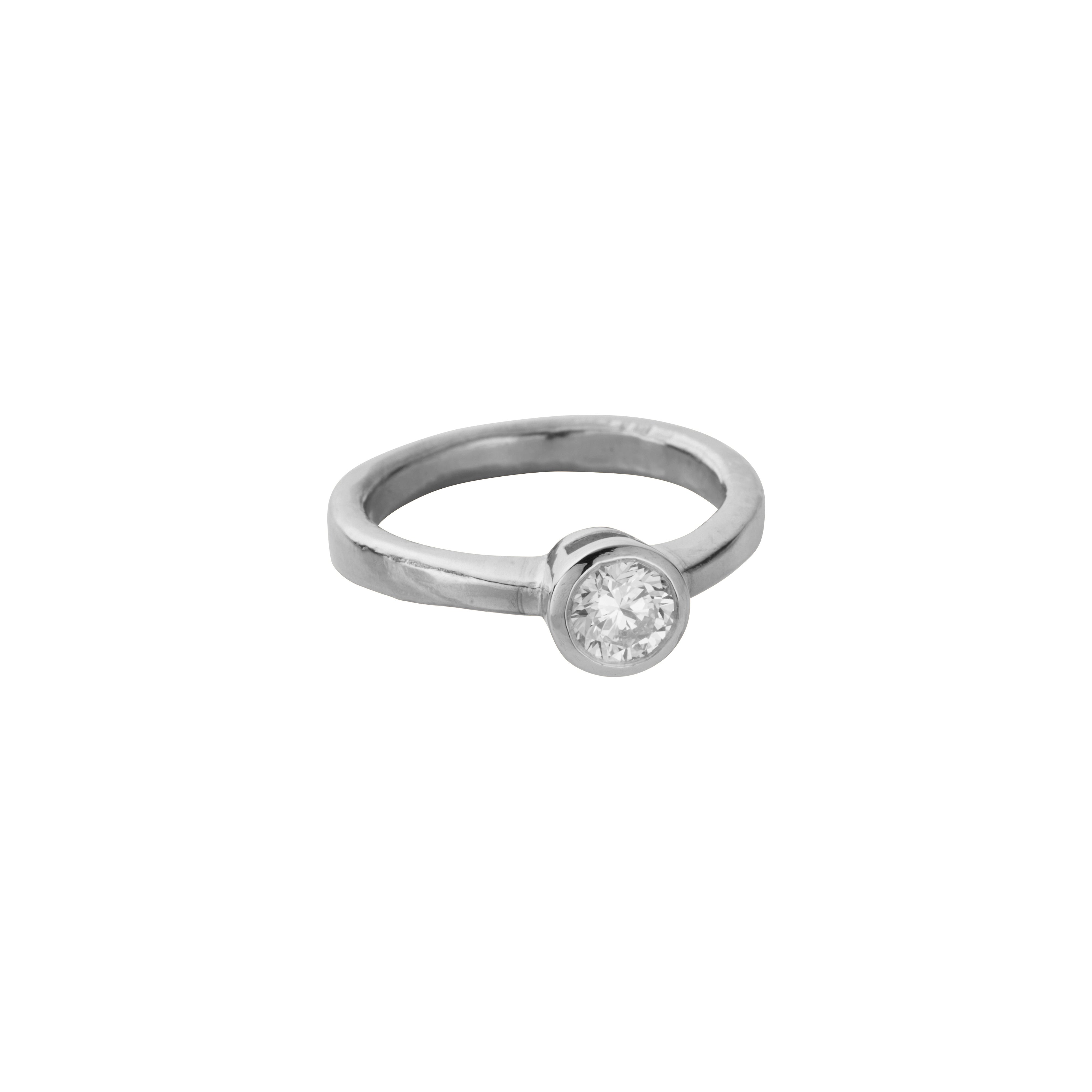 'The Eternity' Silver Round 0.5ct Lab Grown Diamond Bezel Engagement Ring
