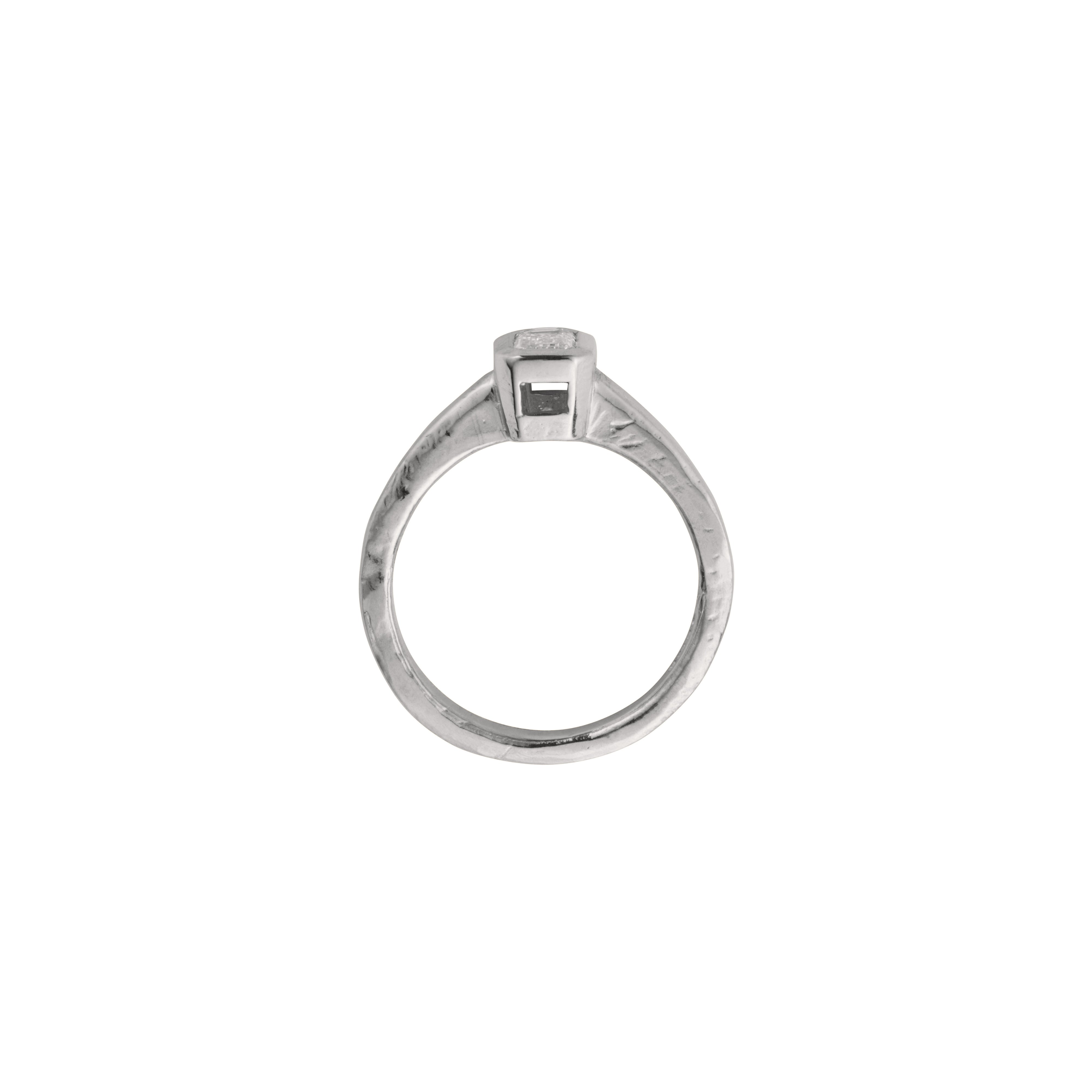'The Heirloom' 18ct White Gold Emerald 0.5ct Natural Diamond Bezel Engagement Ring 6 'The Heirloom' 18ct White Gold Emerald 0.5ct Natural Diamond Bezel Engagement Ring