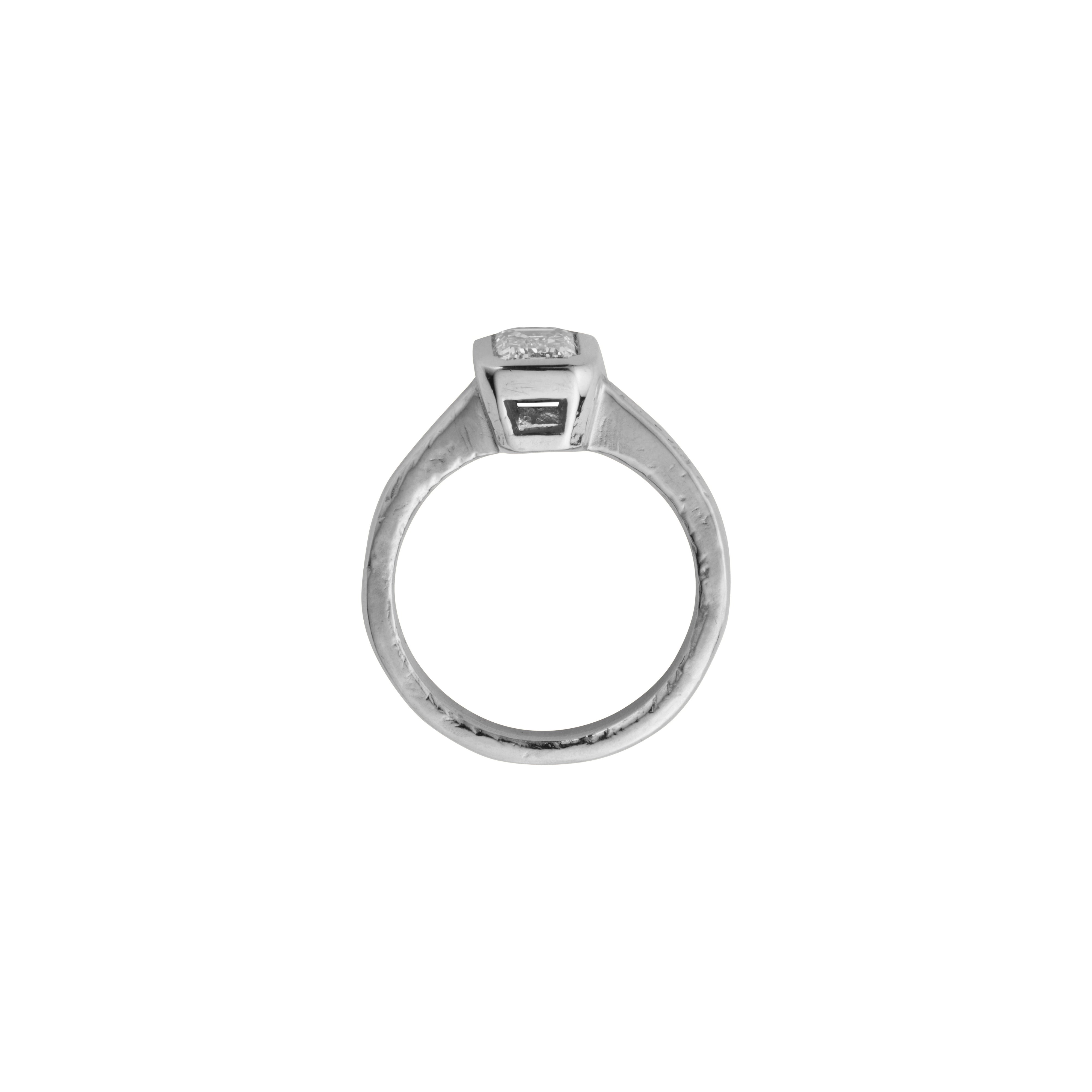 'The Heirloom' 18ct White Gold Emerald 1ct Lab Grown Diamond Bezel Engagement Ring 6 'The Heirloom' 18ct White Gold Emerald 1ct Lab Grown Diamond Bezel Engagement Ring