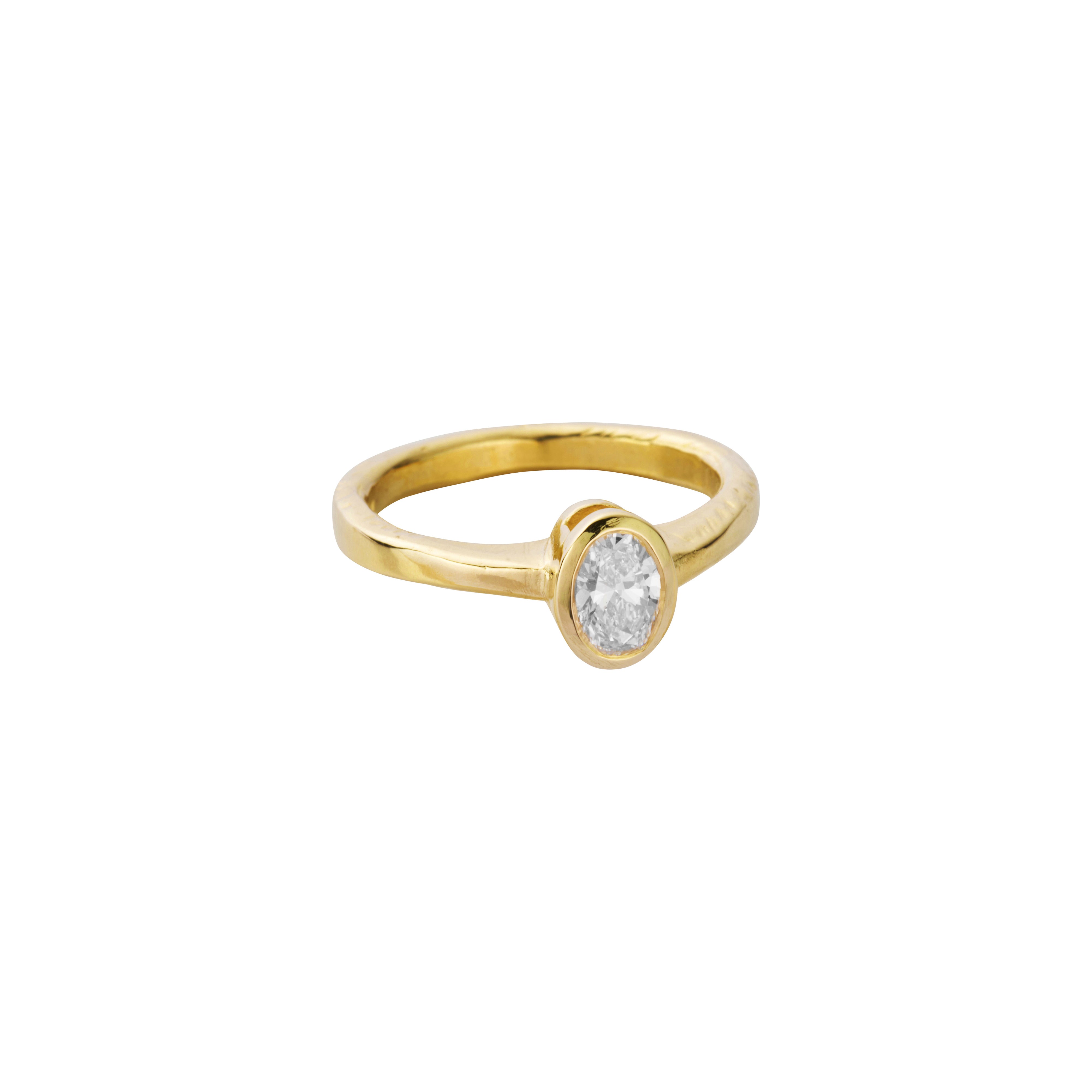 'The Story' 18ct Gold Oval 0.5ct Lab Grown Diamond Bezel Engagement Ring