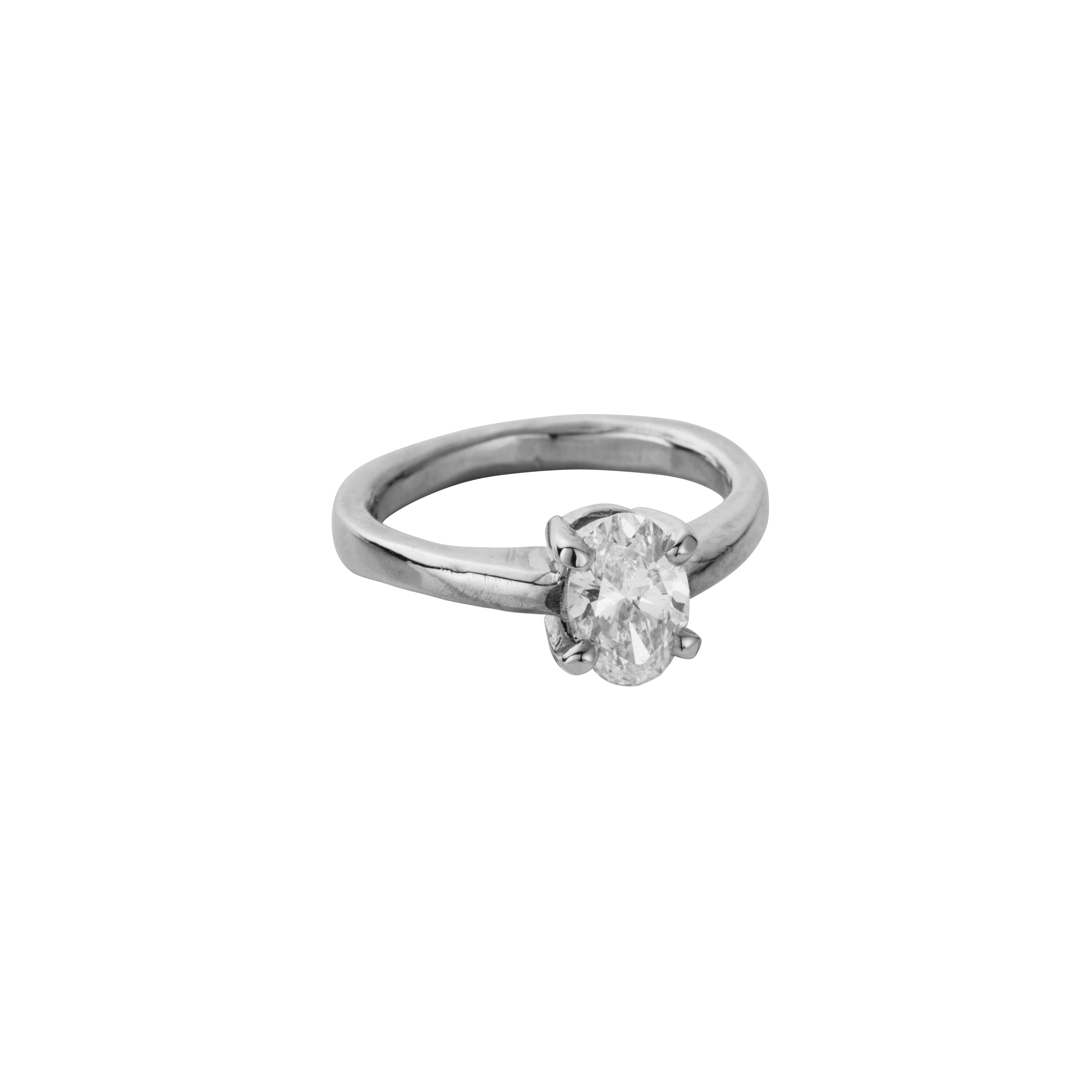 'The Story' Platinum Oval 1ct Natural Diamond Claw Engagement Ring