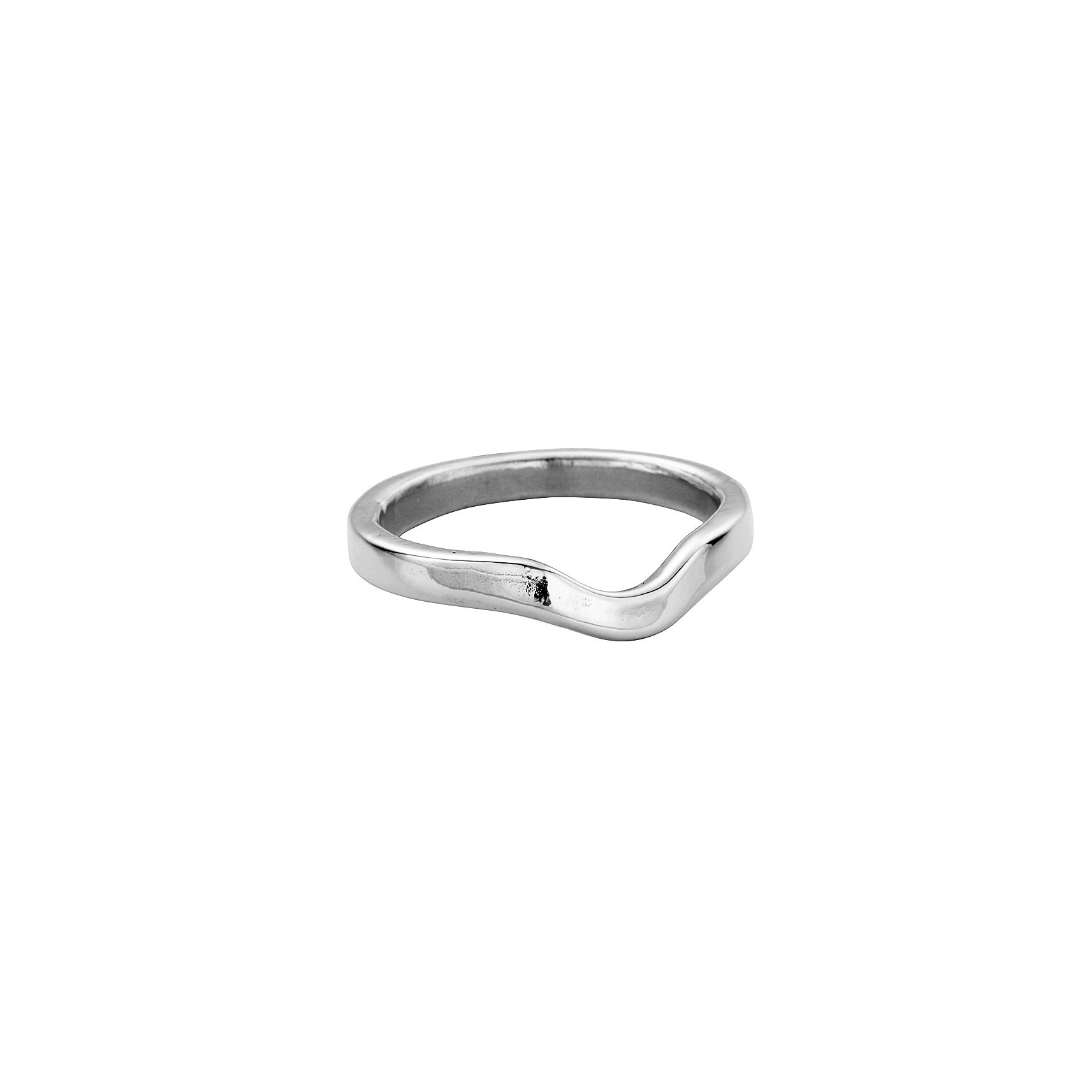 18ct White Gold Wave Wedding Band