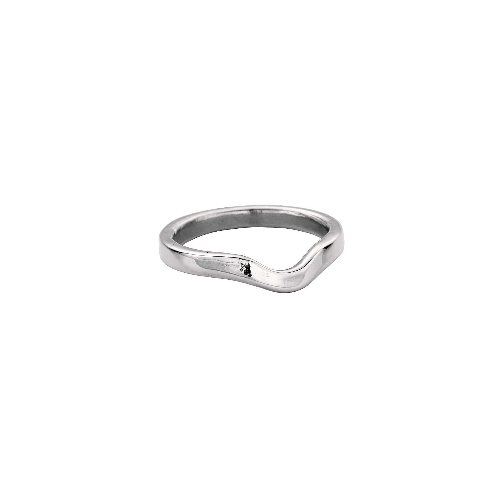 9ct White Gold Wave Wedding Band
