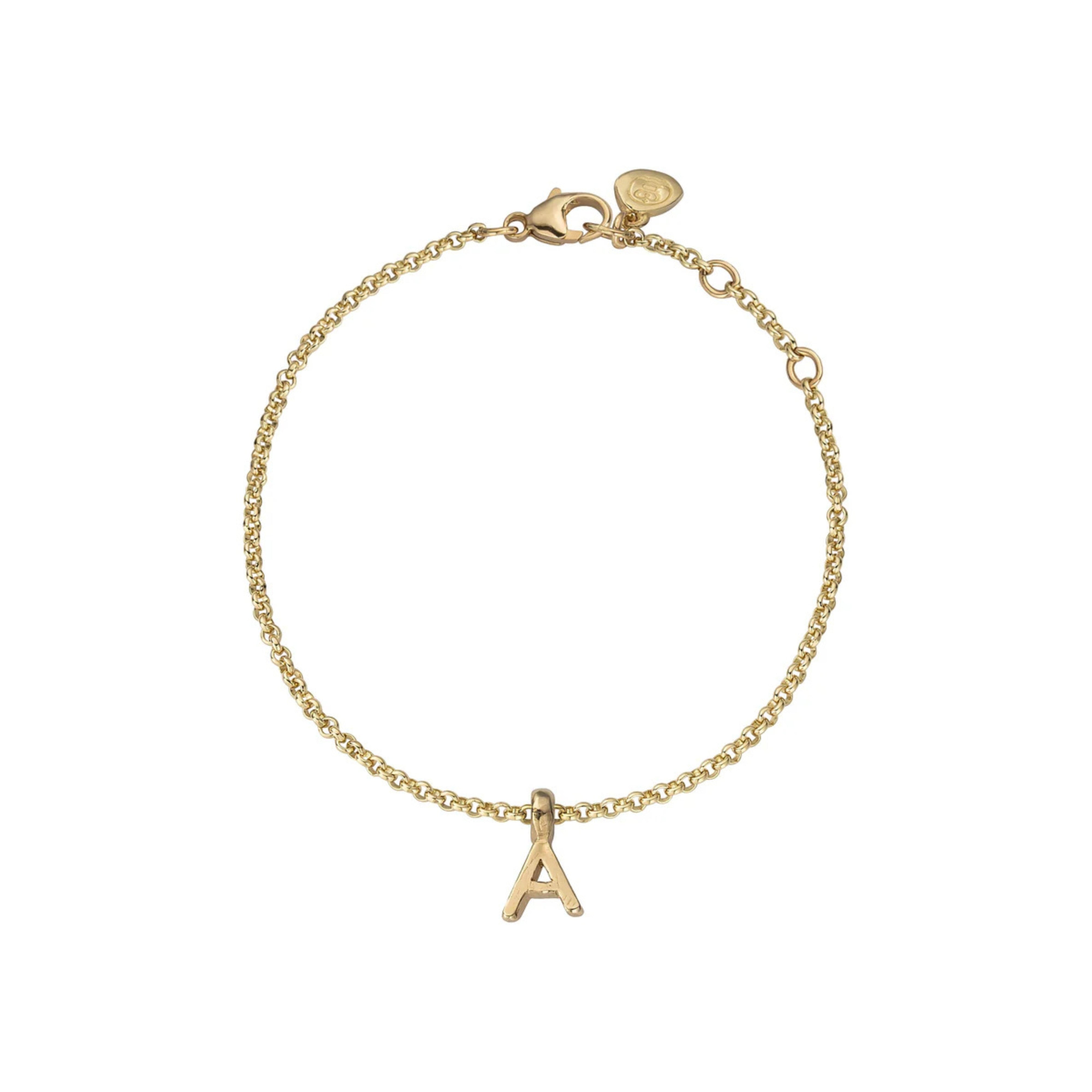 Gold Alphabet Chain Bracelet