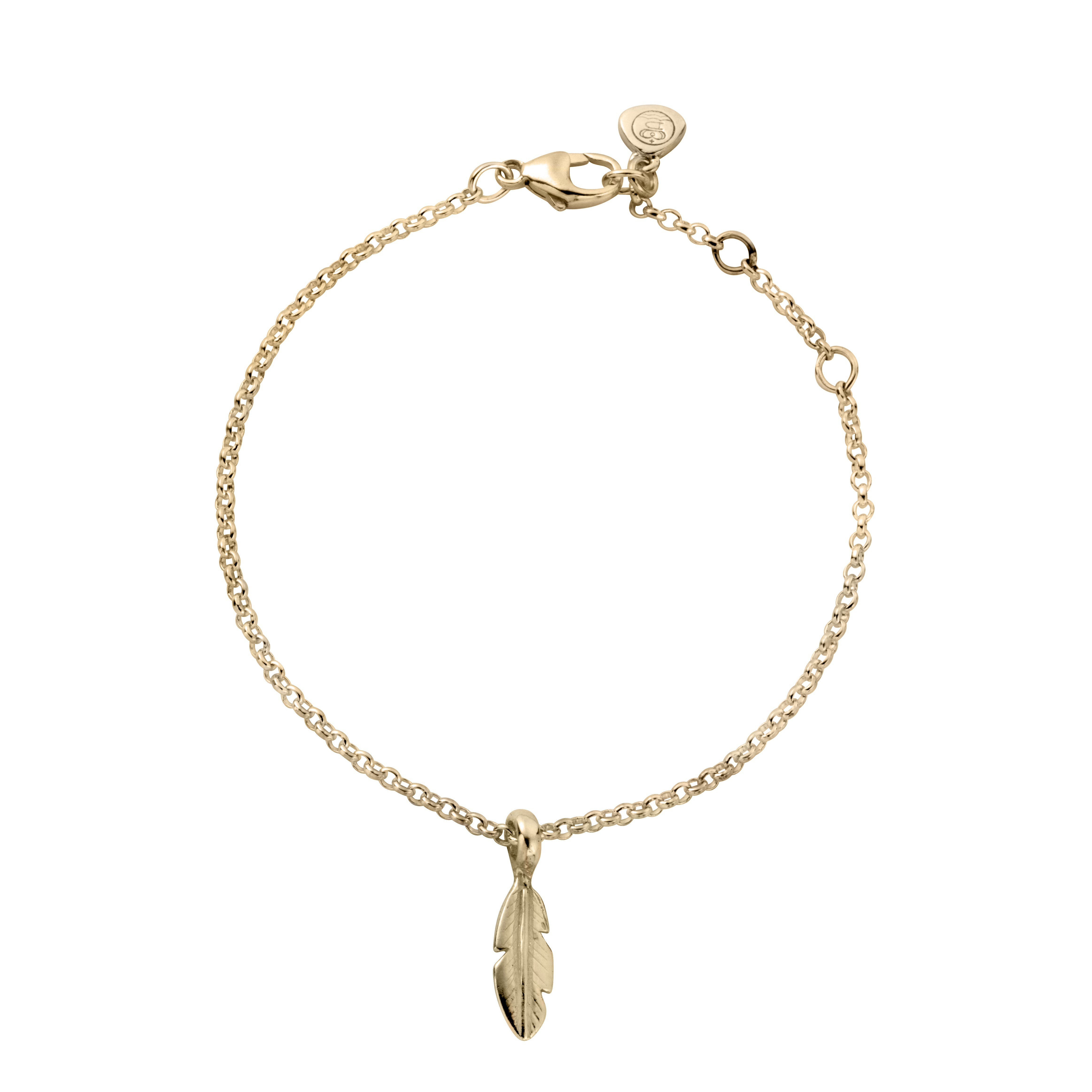 Gold Baby Feather Chain Bracelet