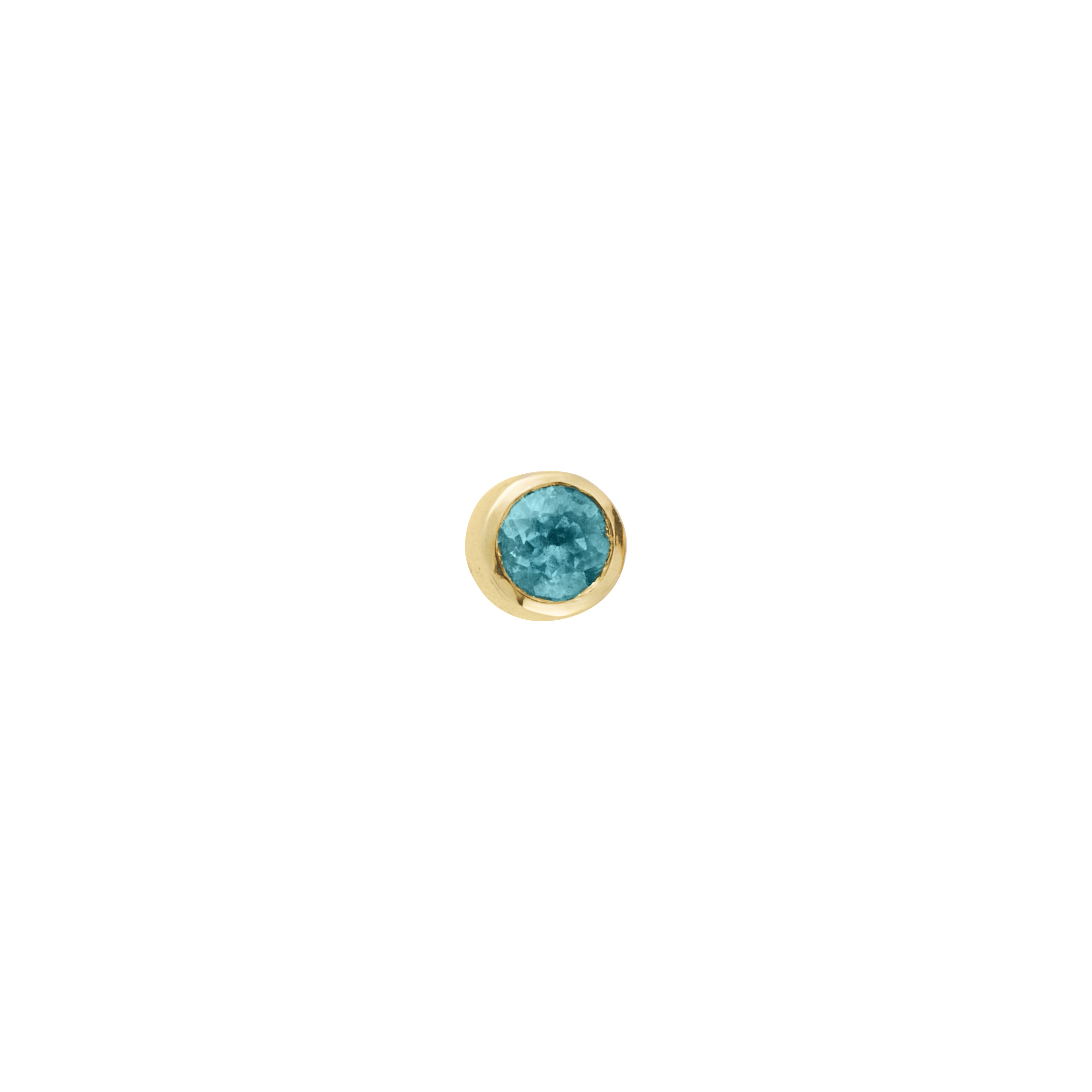 Gold Blue Topaz 'Balance' Stud Earring