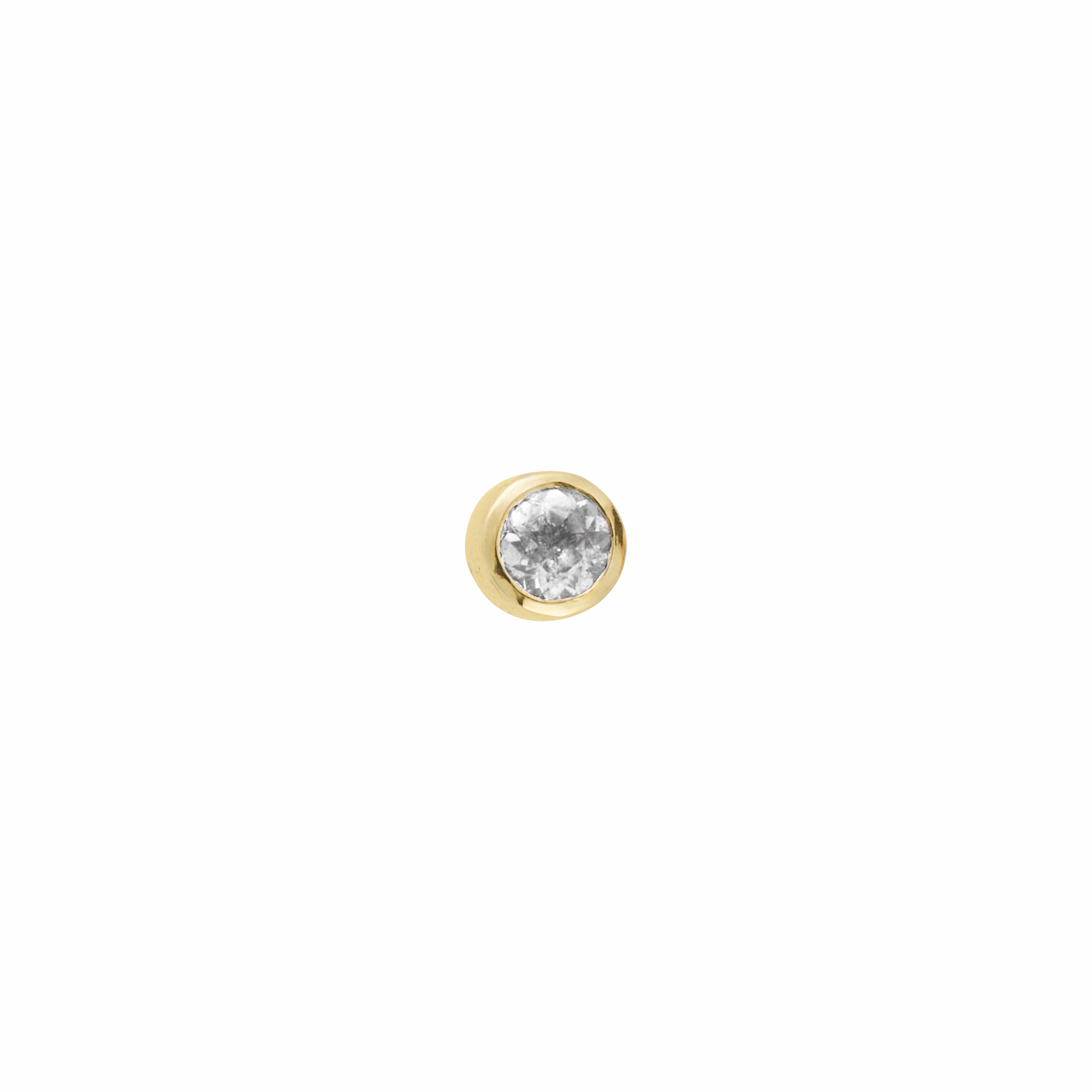 Gold Diamond 'Strength' Stud Earring