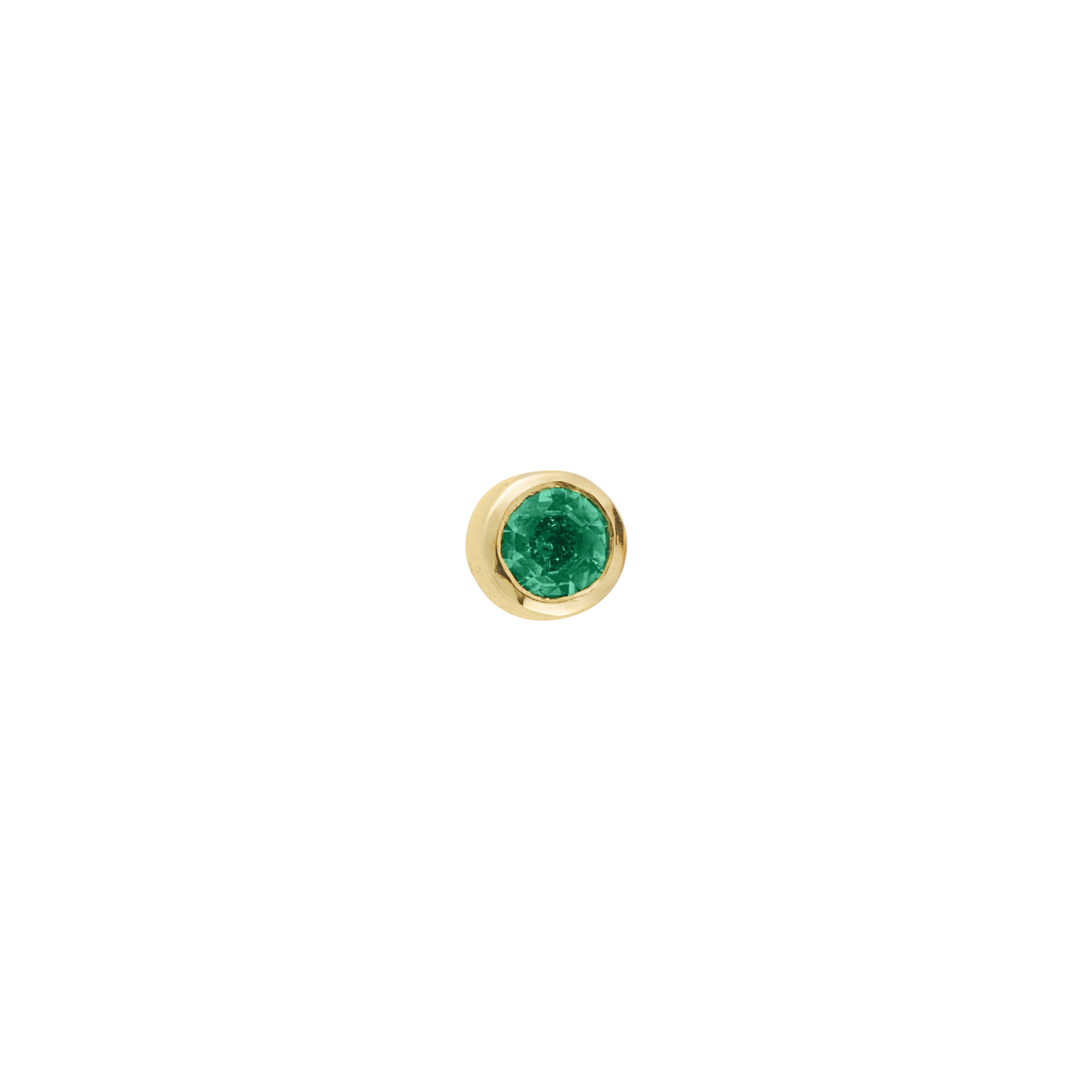 Gold Emerald 'Manifest' Stud Earring