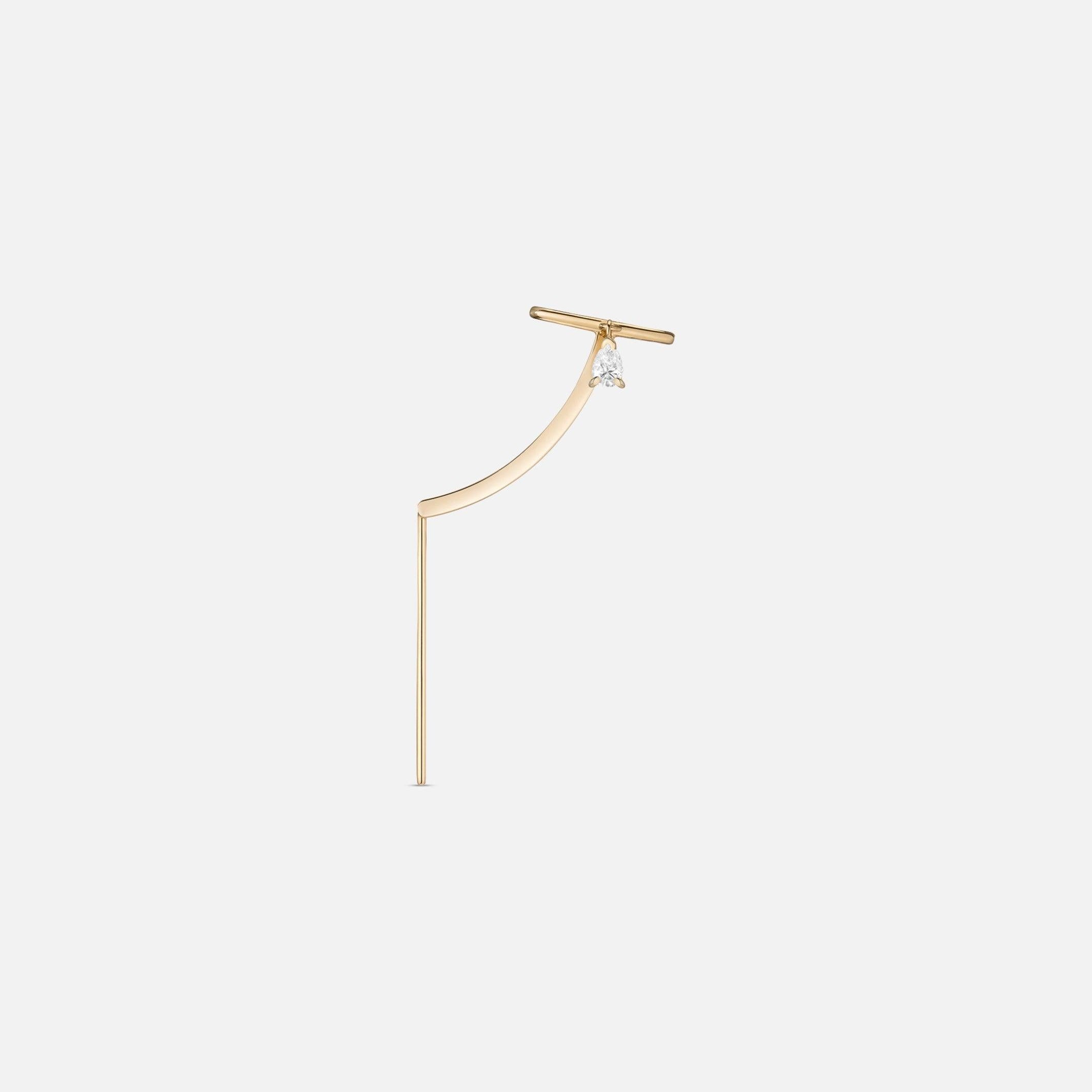 Daina Cuff Needle Gold Earring