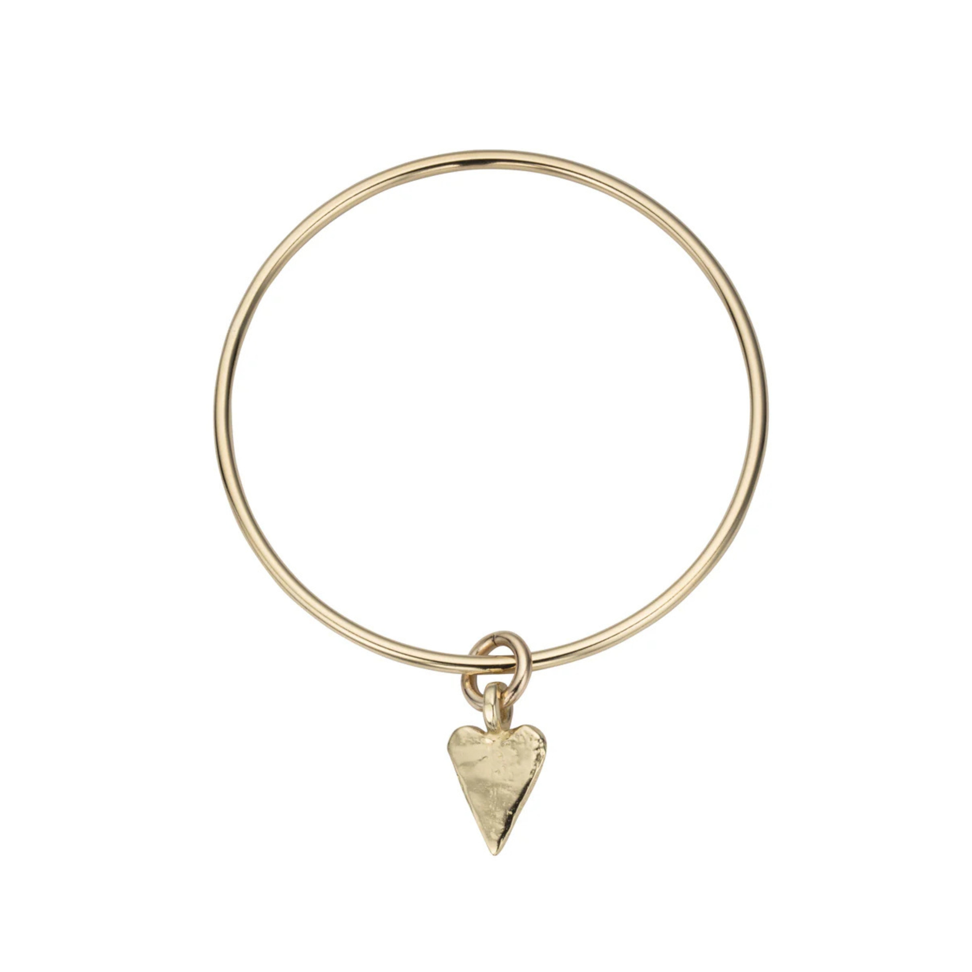 Gold Medium Heart Bangle