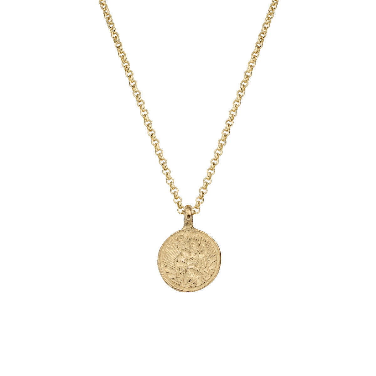 Gold Medium St Christopher Necklace