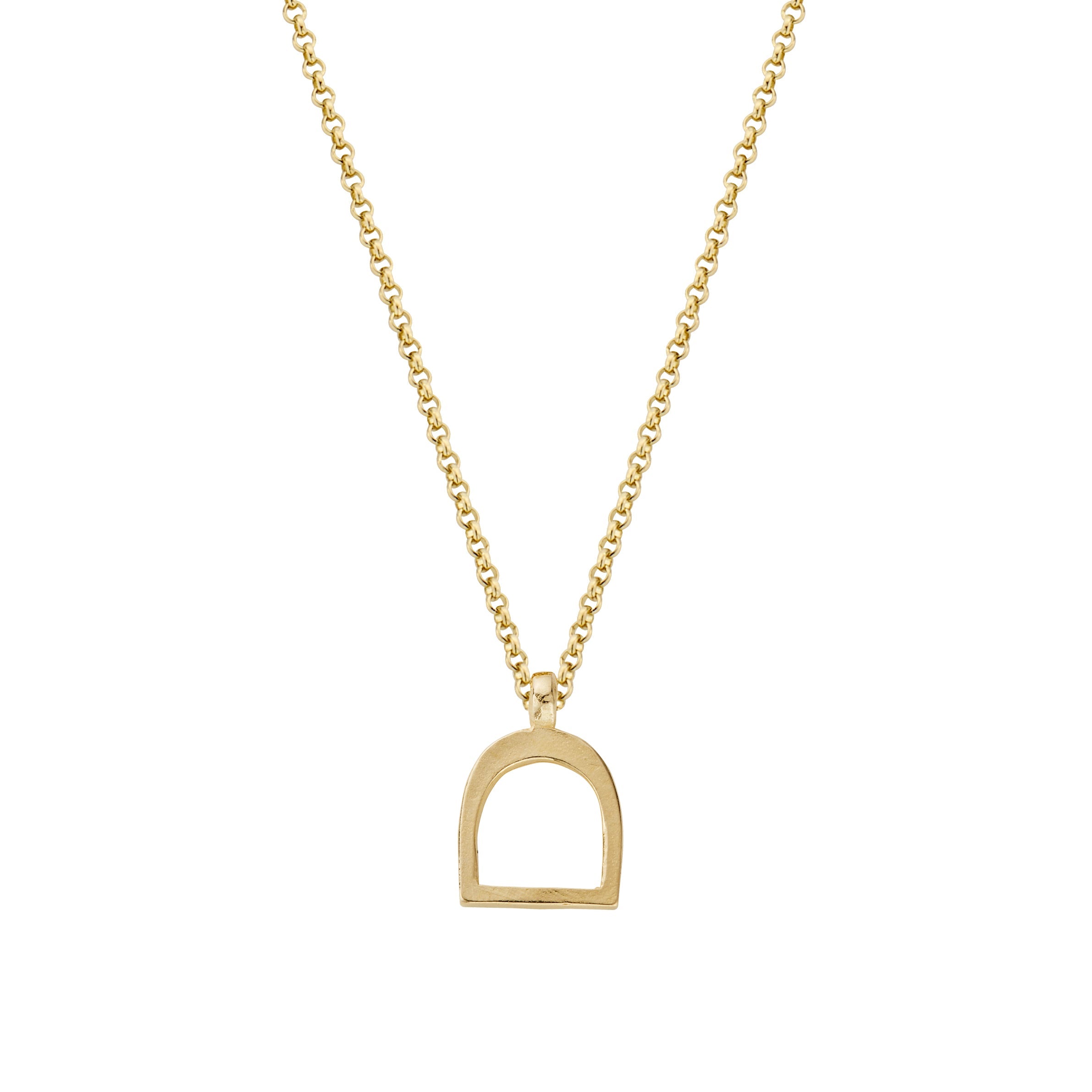 Gold Medium Stirrup Necklace