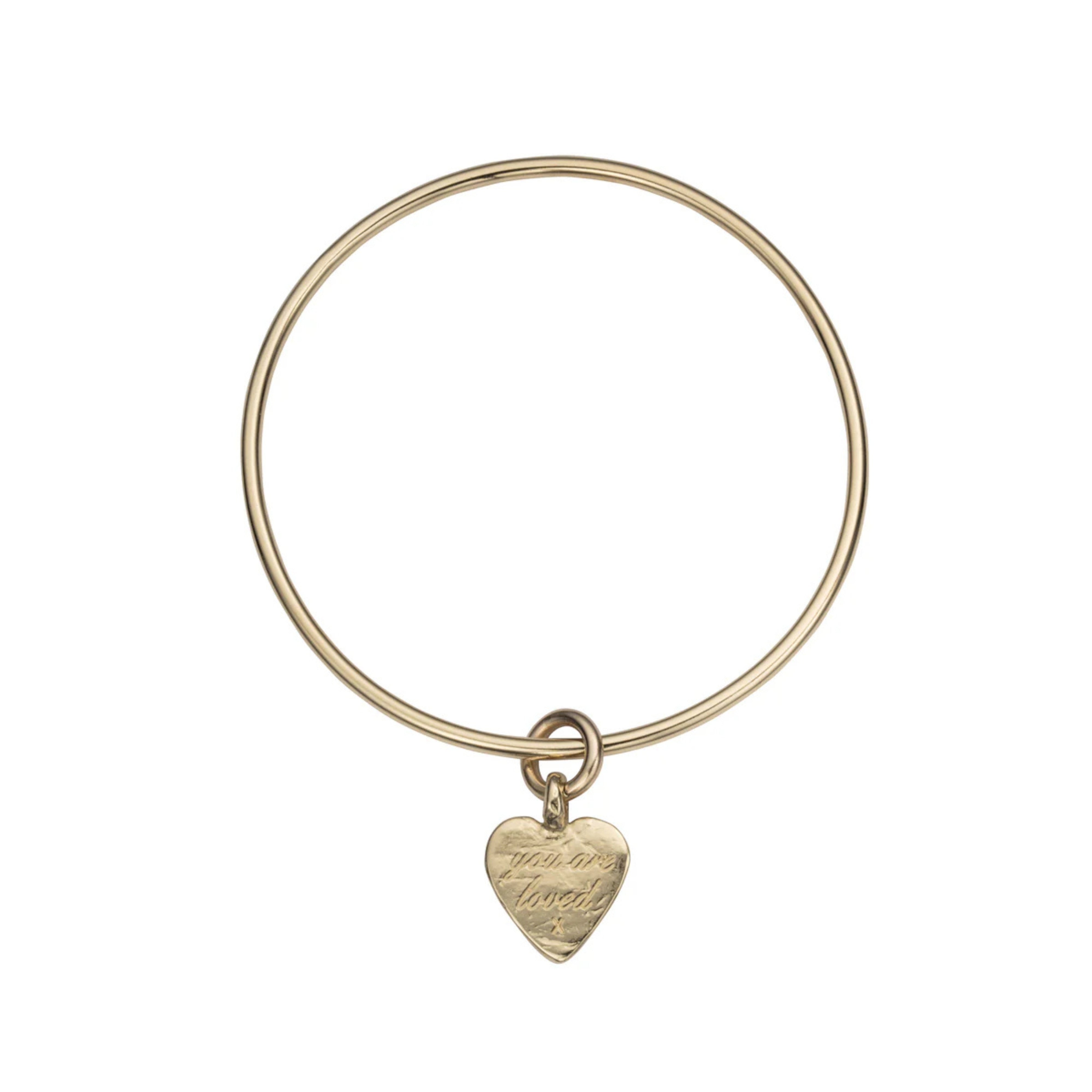 Gold Medium You are Loved Bangle