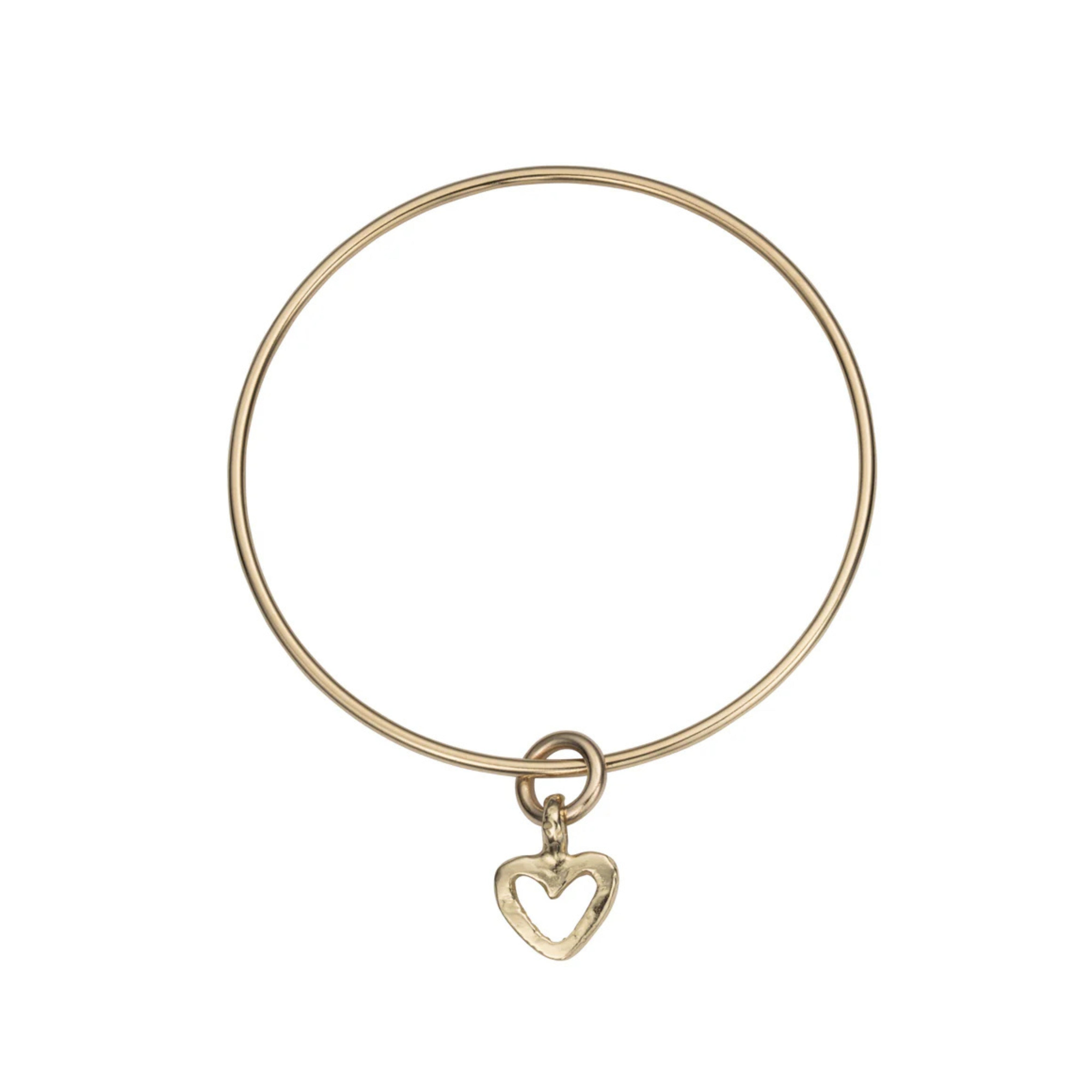 Gold Mini Open Heart Bangle