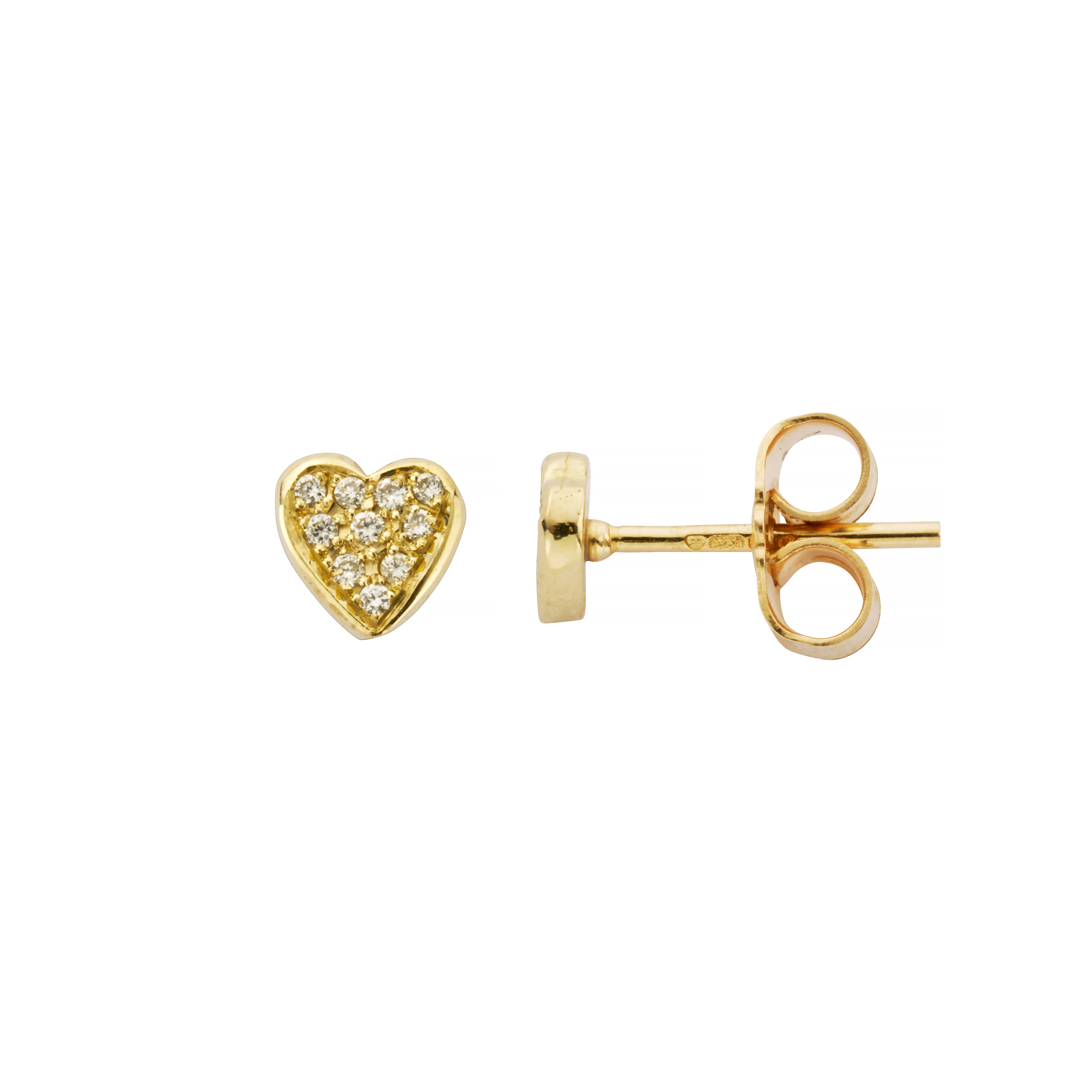 Gold Pavé Diamond Tiny Sweetheart Ear Charm Set 4 Gold Pavé Diamond Tiny Sweetheart Ear Charm Set