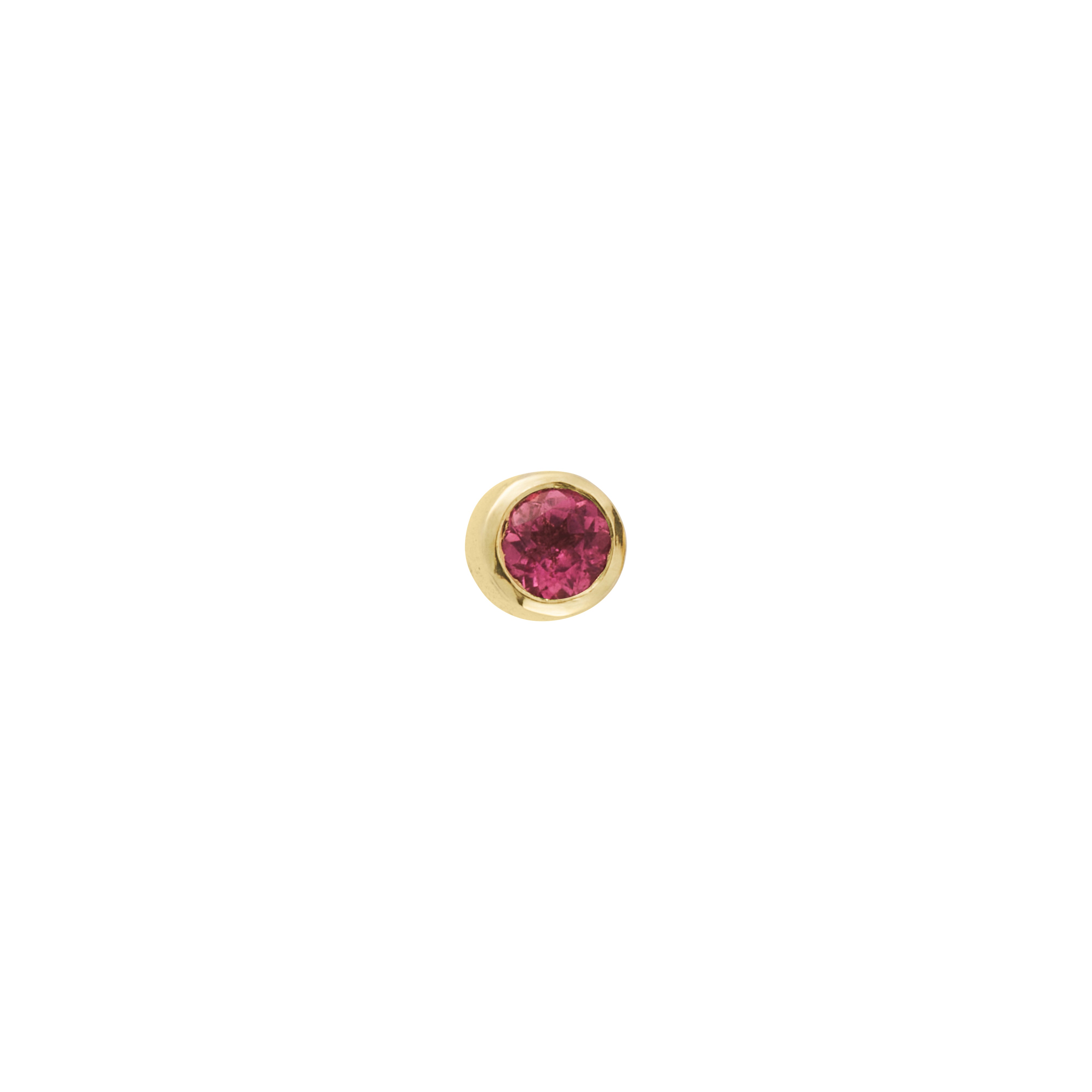 Gold Pink Tourmaline 'Healing' Stud Earring