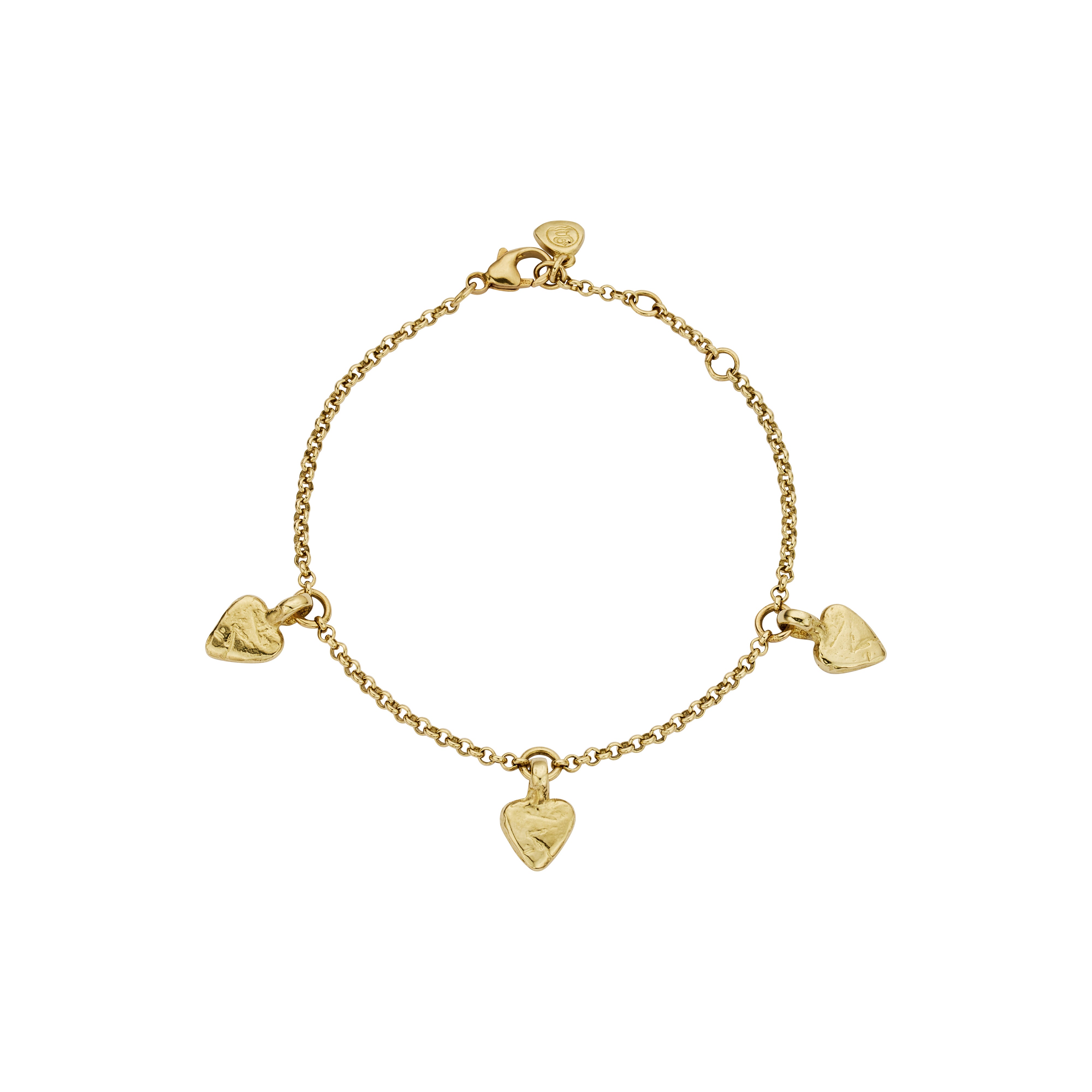 Gold Trio Baby Heart Chain Bracelet