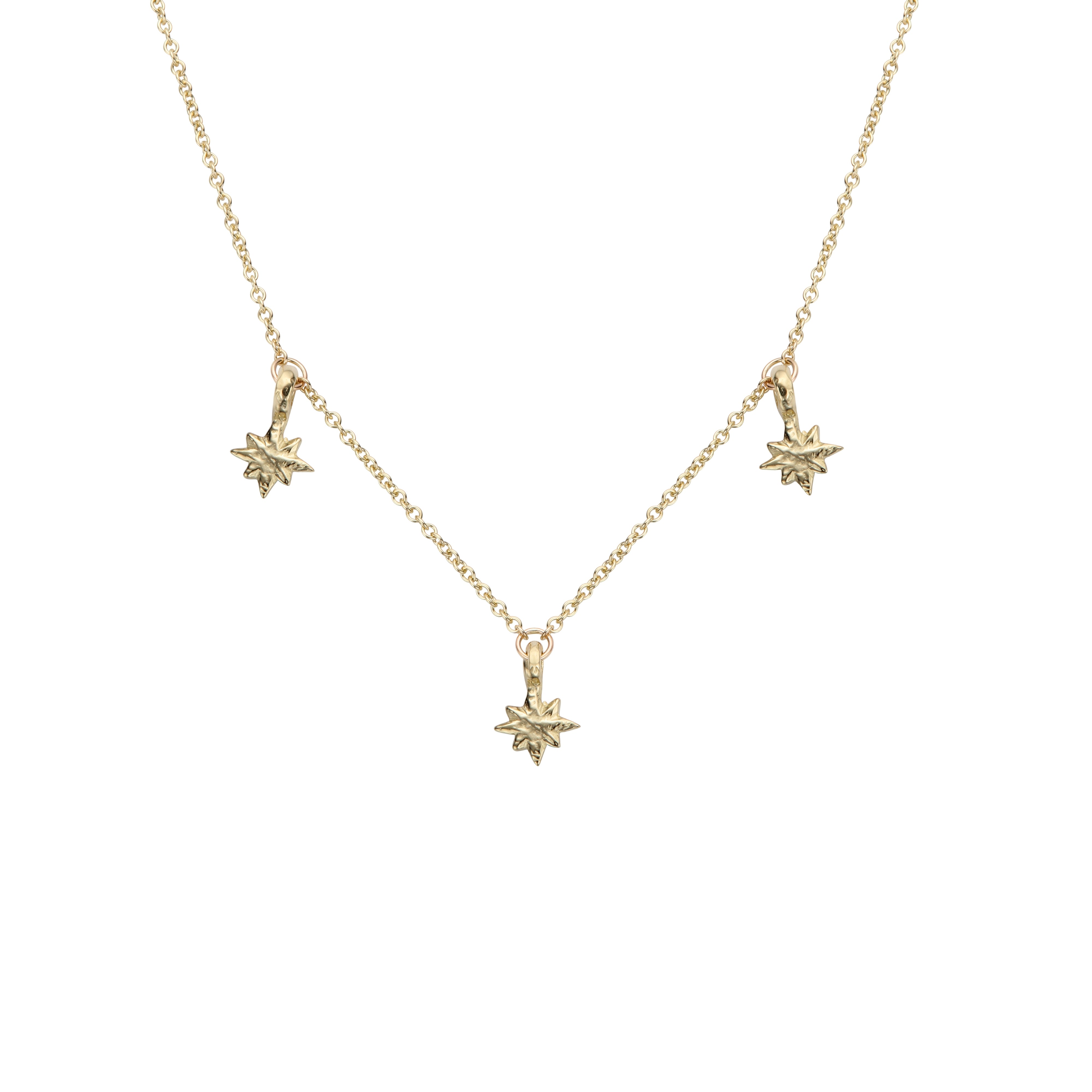 Gold Trio Baby North Star Necklace