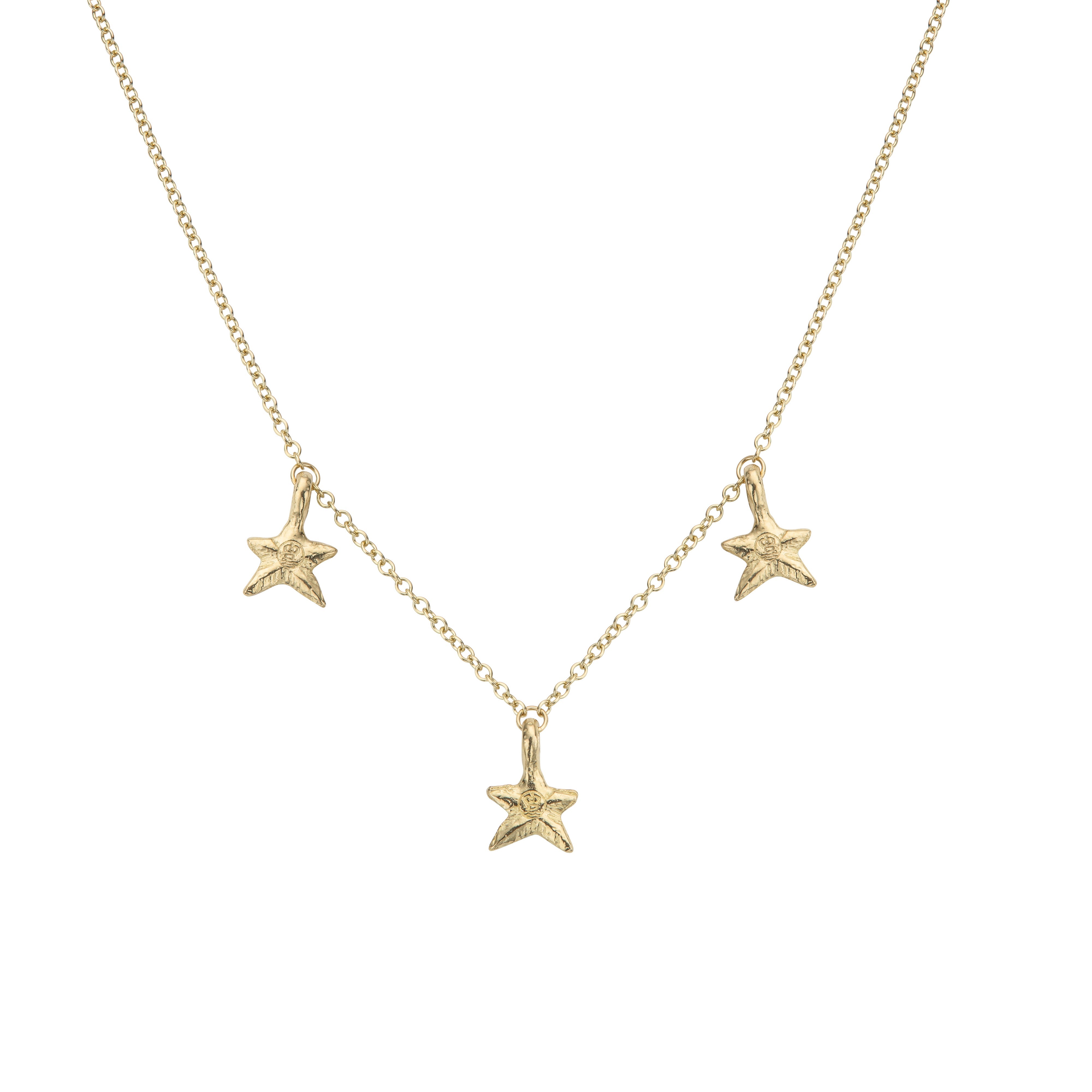 Gold Trio Mini Star Necklace