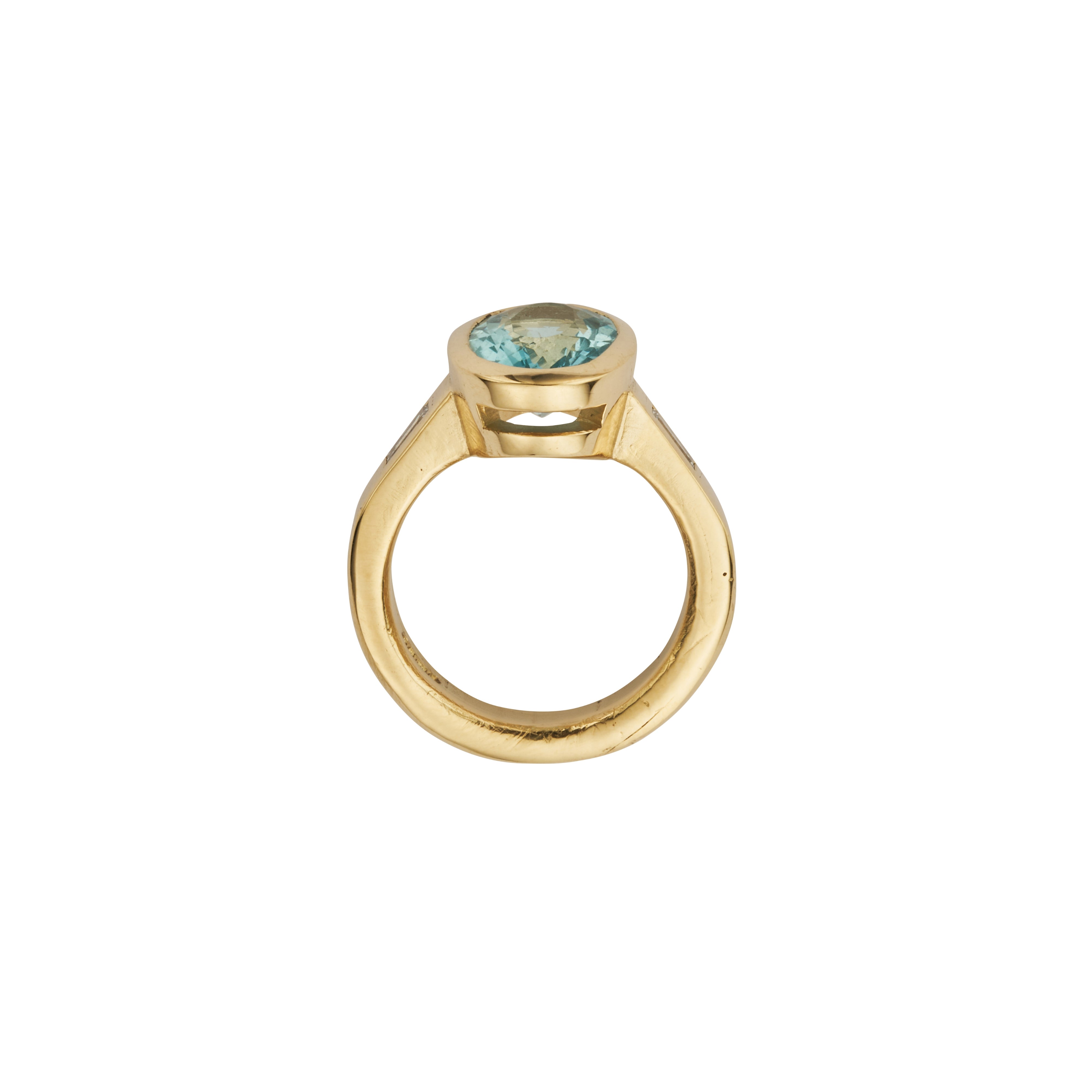 INDIRA Gold Zimbaqua Aquamarine & Diamond Ring 6 INDIRA Gold Zimbaqua Aquamarine & Diamond Ring