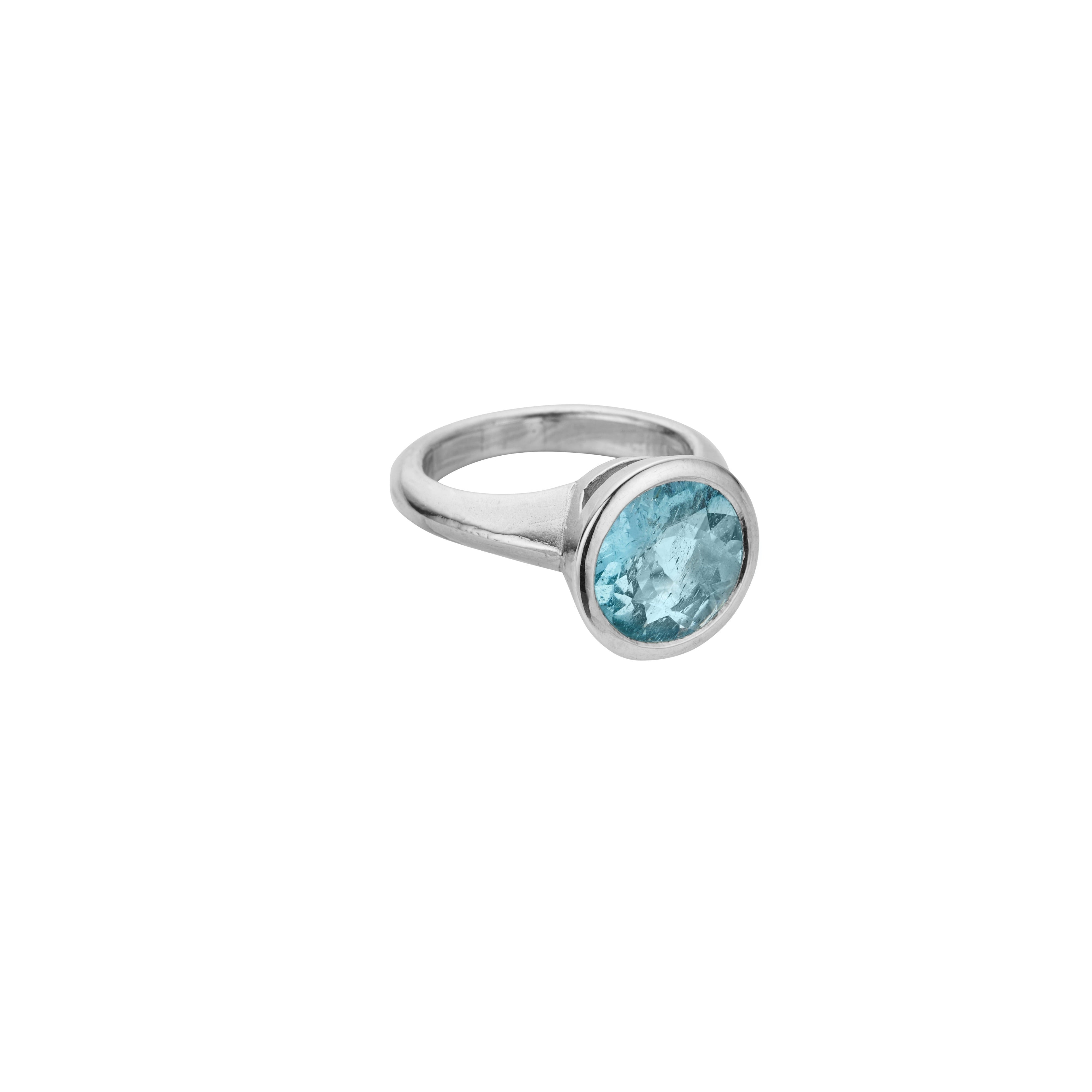 KHIONE Silver Aquamarine Ring