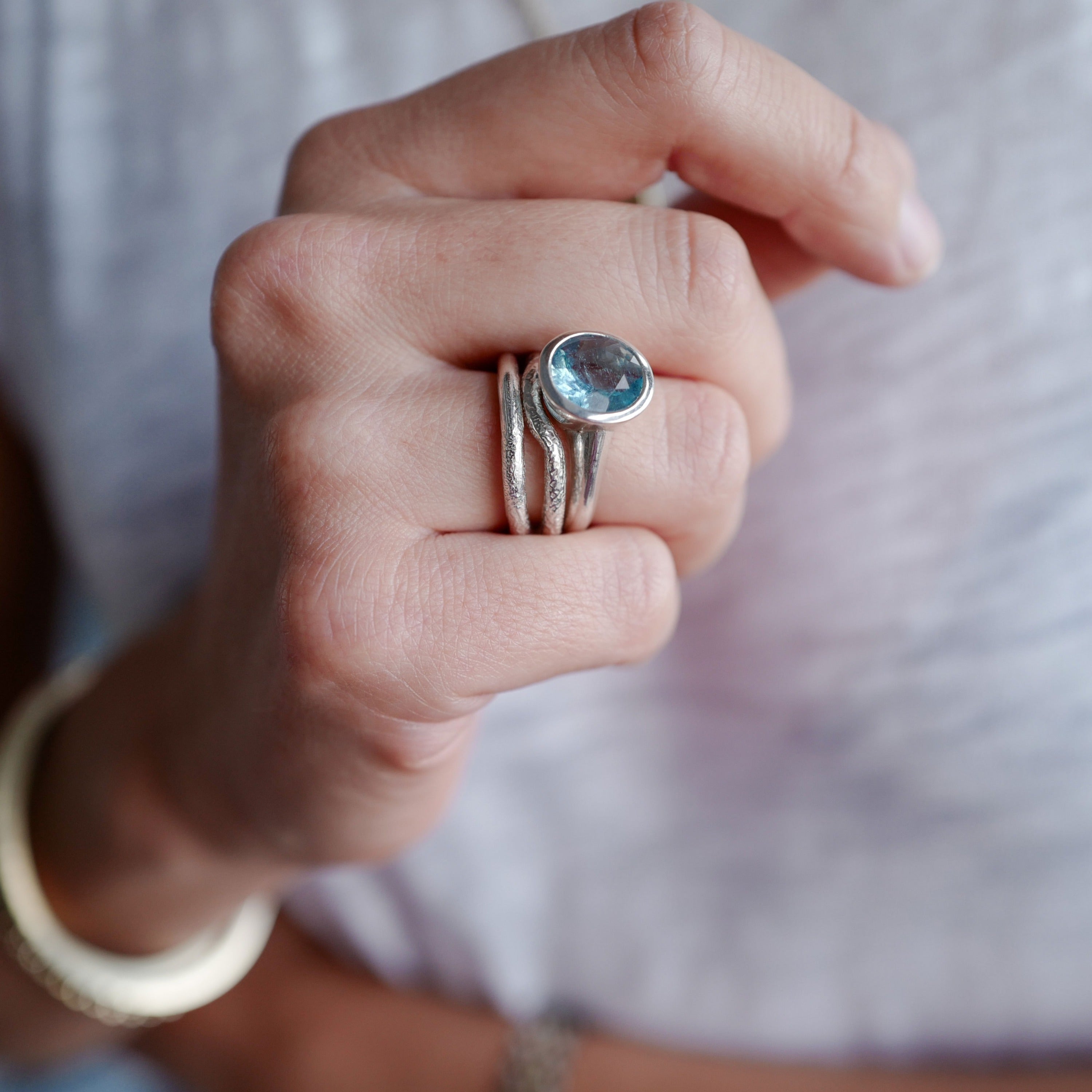 KHIONE Silver Aquamarine Ring 6 KHIONE Silver Aquamarine Ring