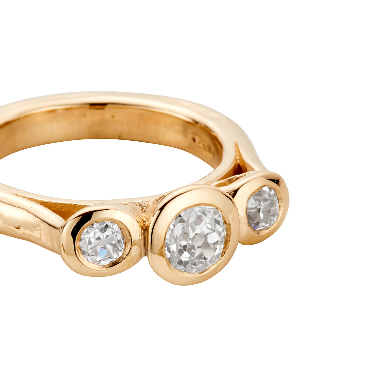 MAIELLA Gold Round Three Diamond Ring 5 MAIELLA Gold Round Three Diamond Ring