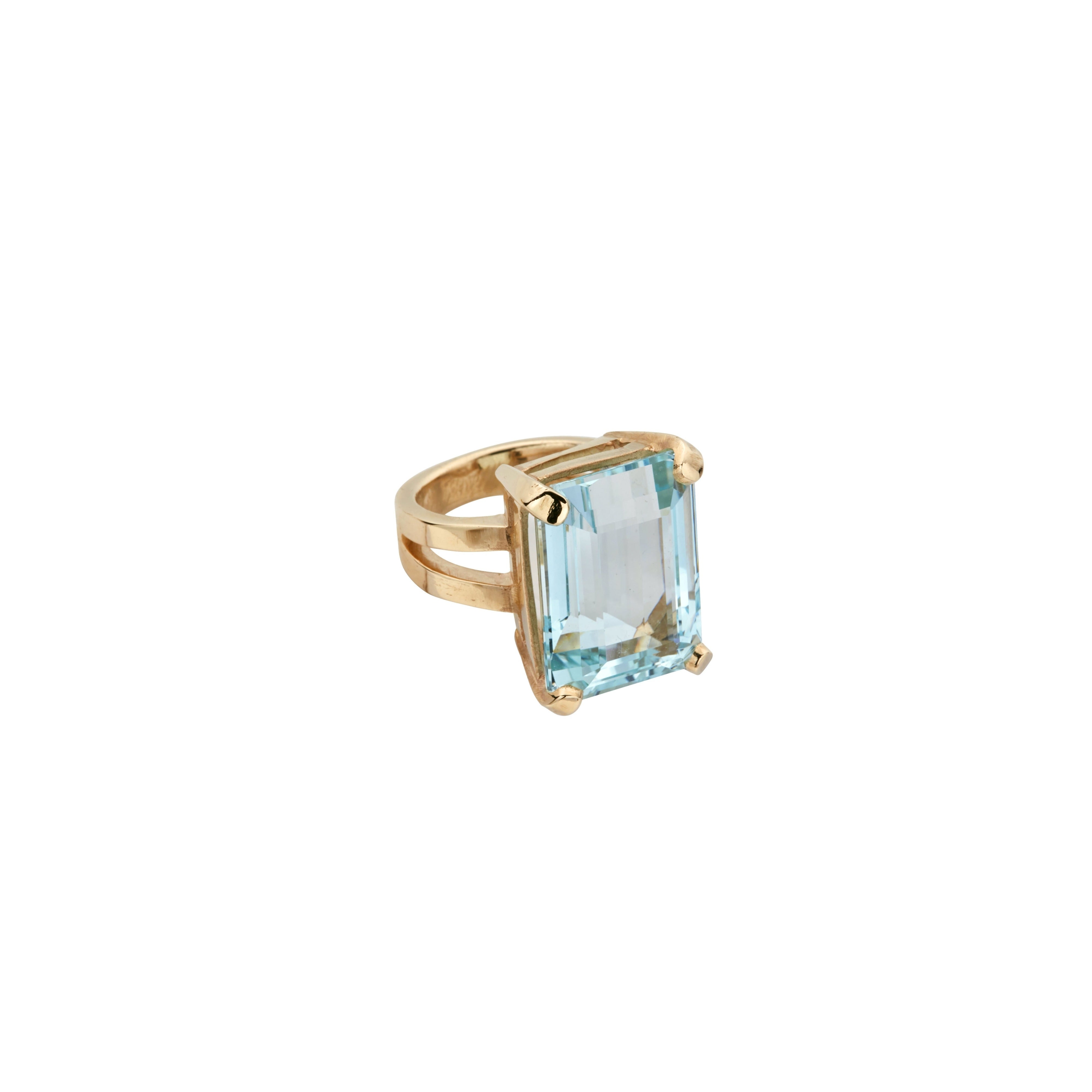 NAIA Gold Aquamarine Ring