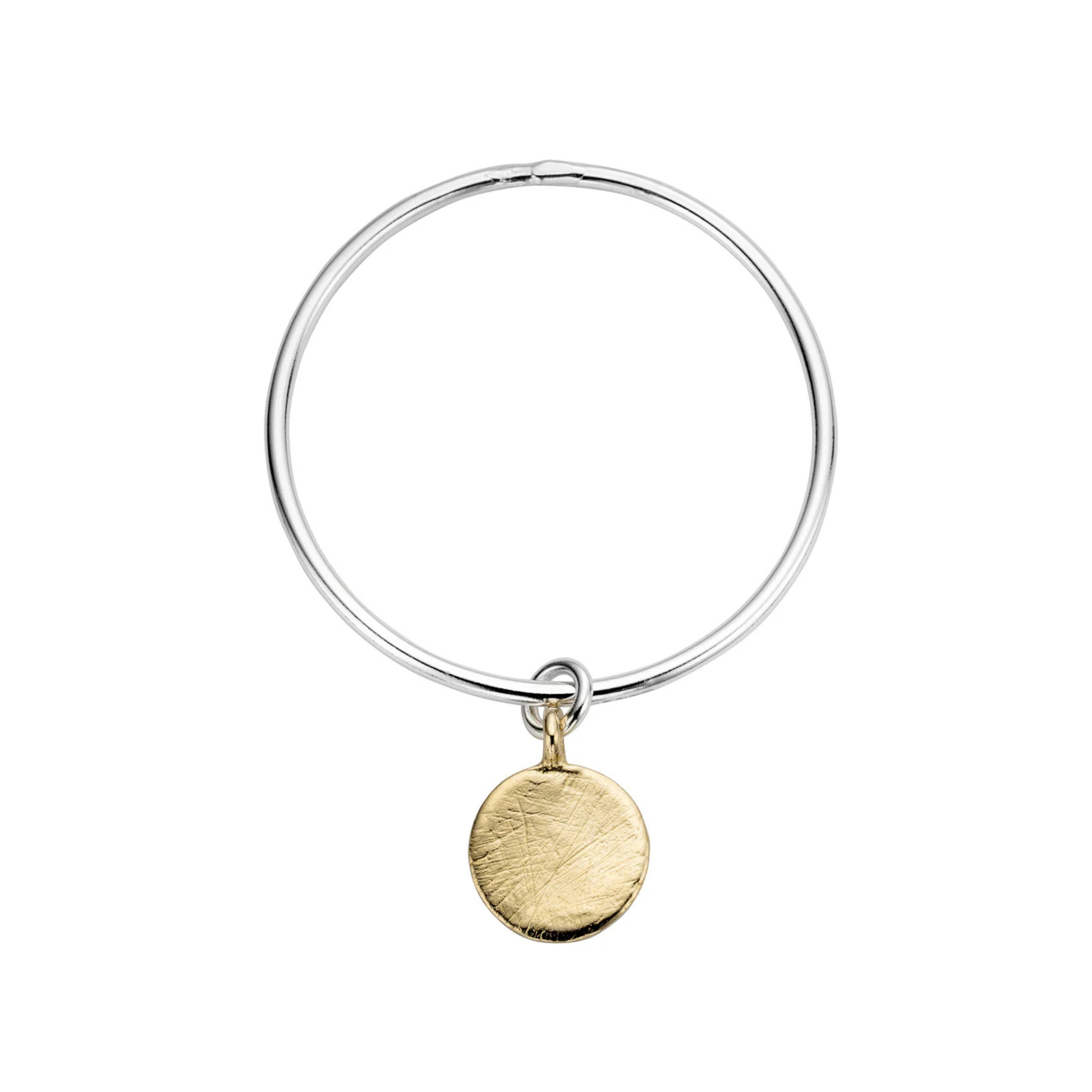 Silver & Gold Large Moon Bangle