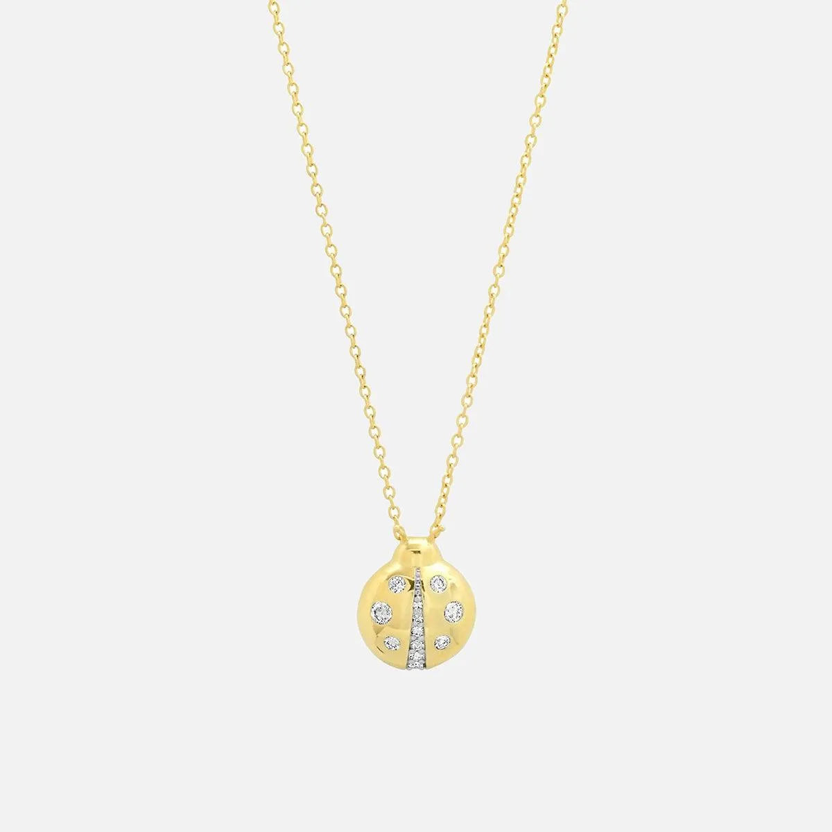 Diamond Baby Ladybug Necklace