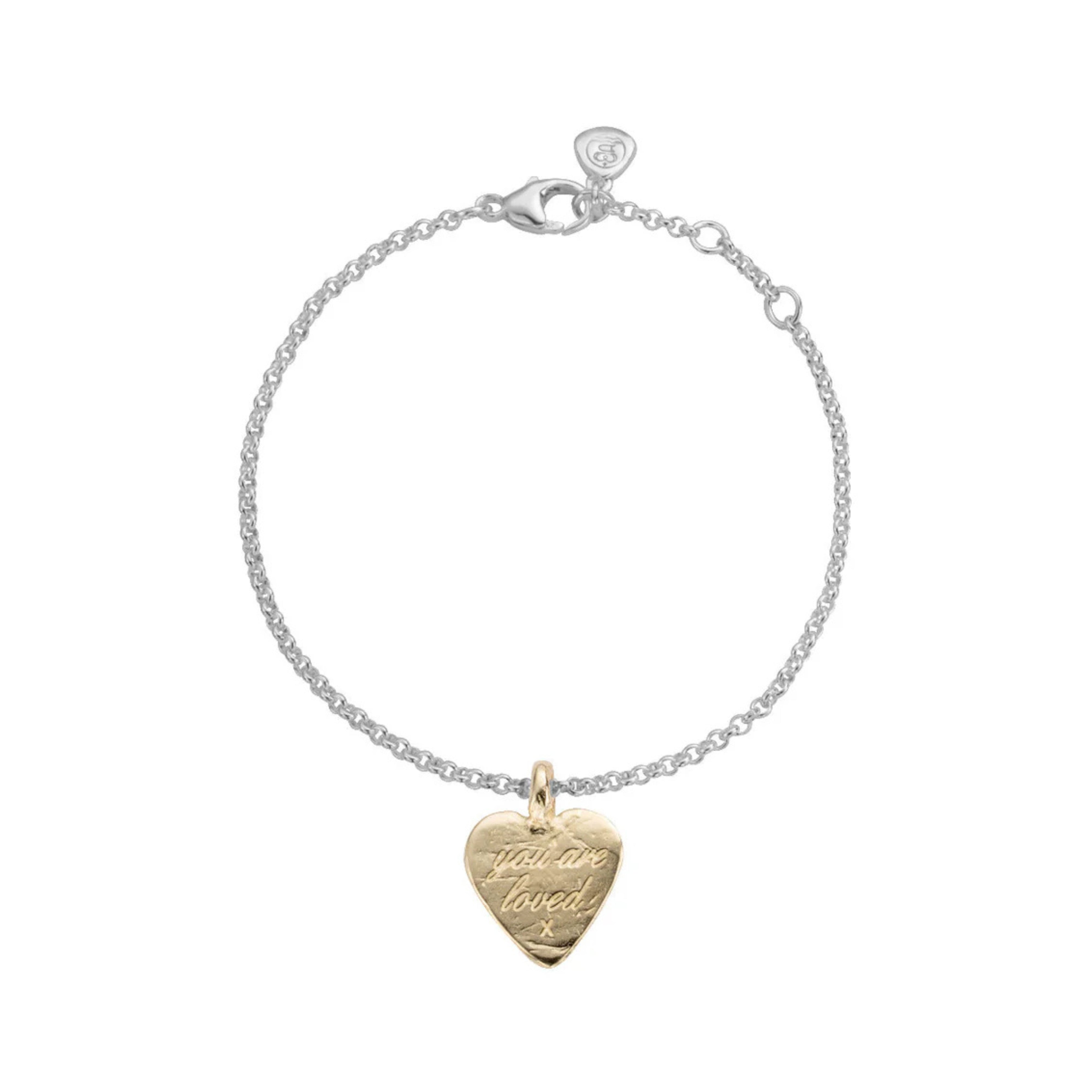 Silver & Gold Medium You Are Loved Chain Bracelet